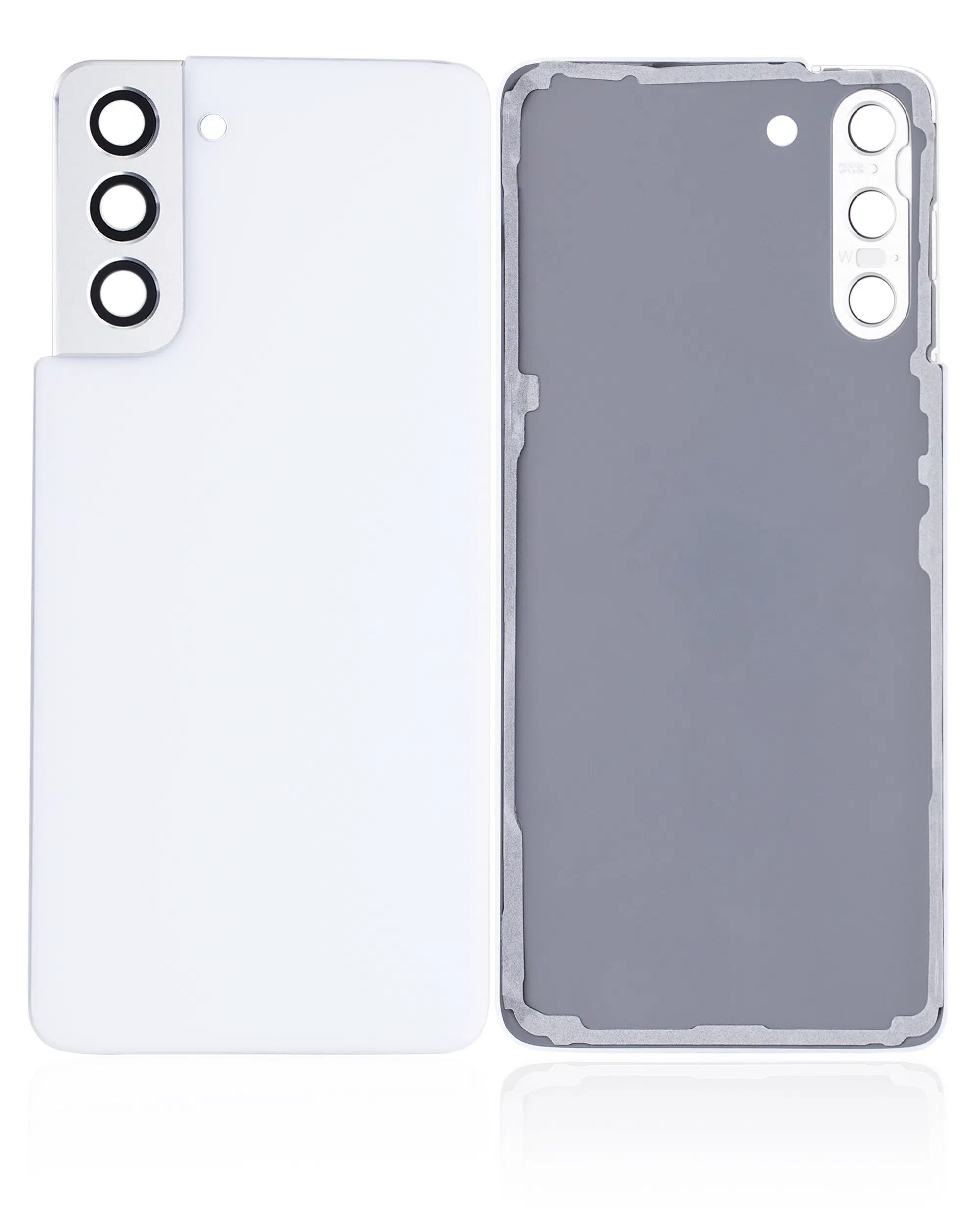 Samsung Galaxy S21 5G (Servis Paketi) İle Uyumlu Kamera Lensli Arka Kapak Camı (Phantom White... 