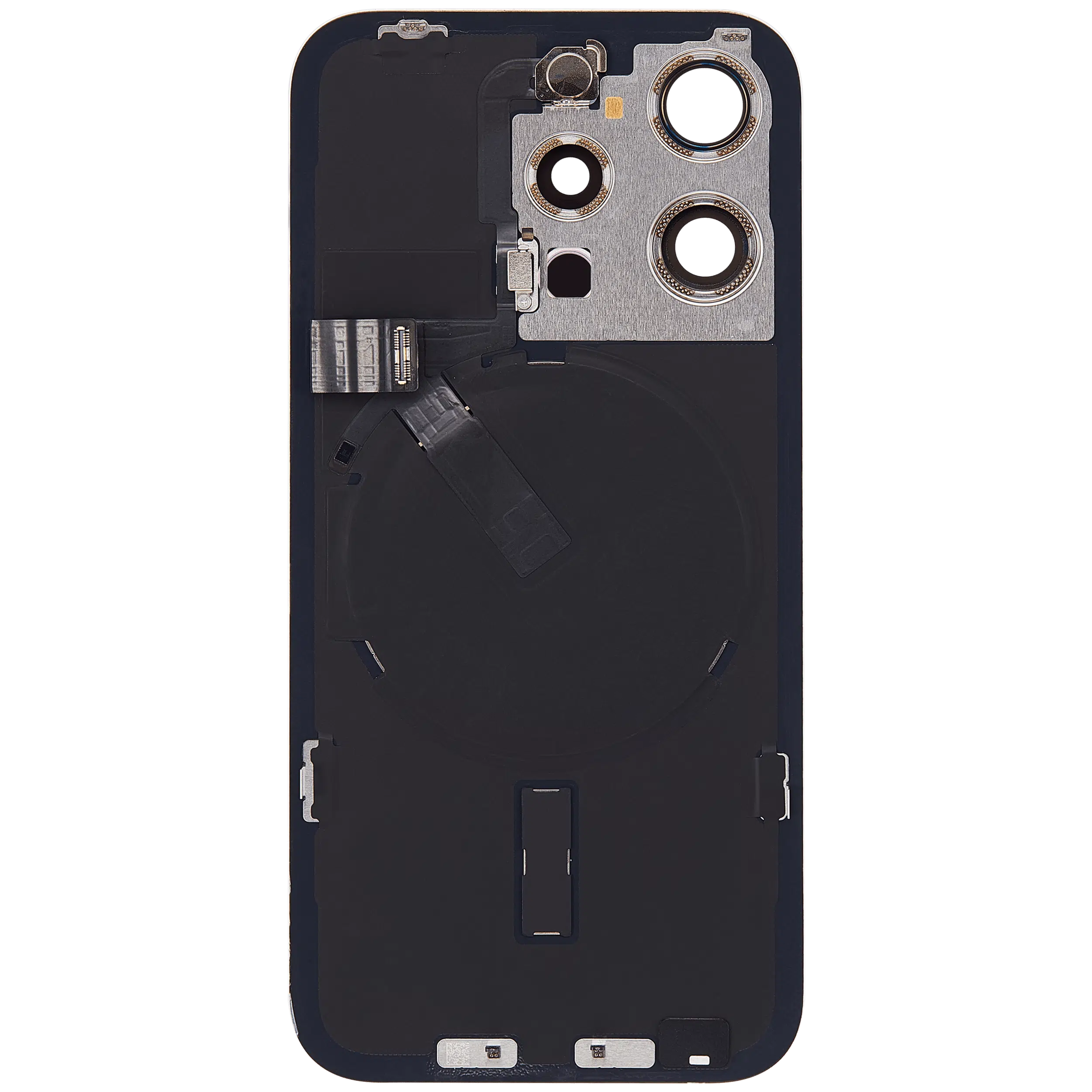 İphone 15 Pro İle Uyumlu Arka Cam Kapak Çelik Plakalı Kablosuz NFC Şarjlı MagSafe Mıknatıslı