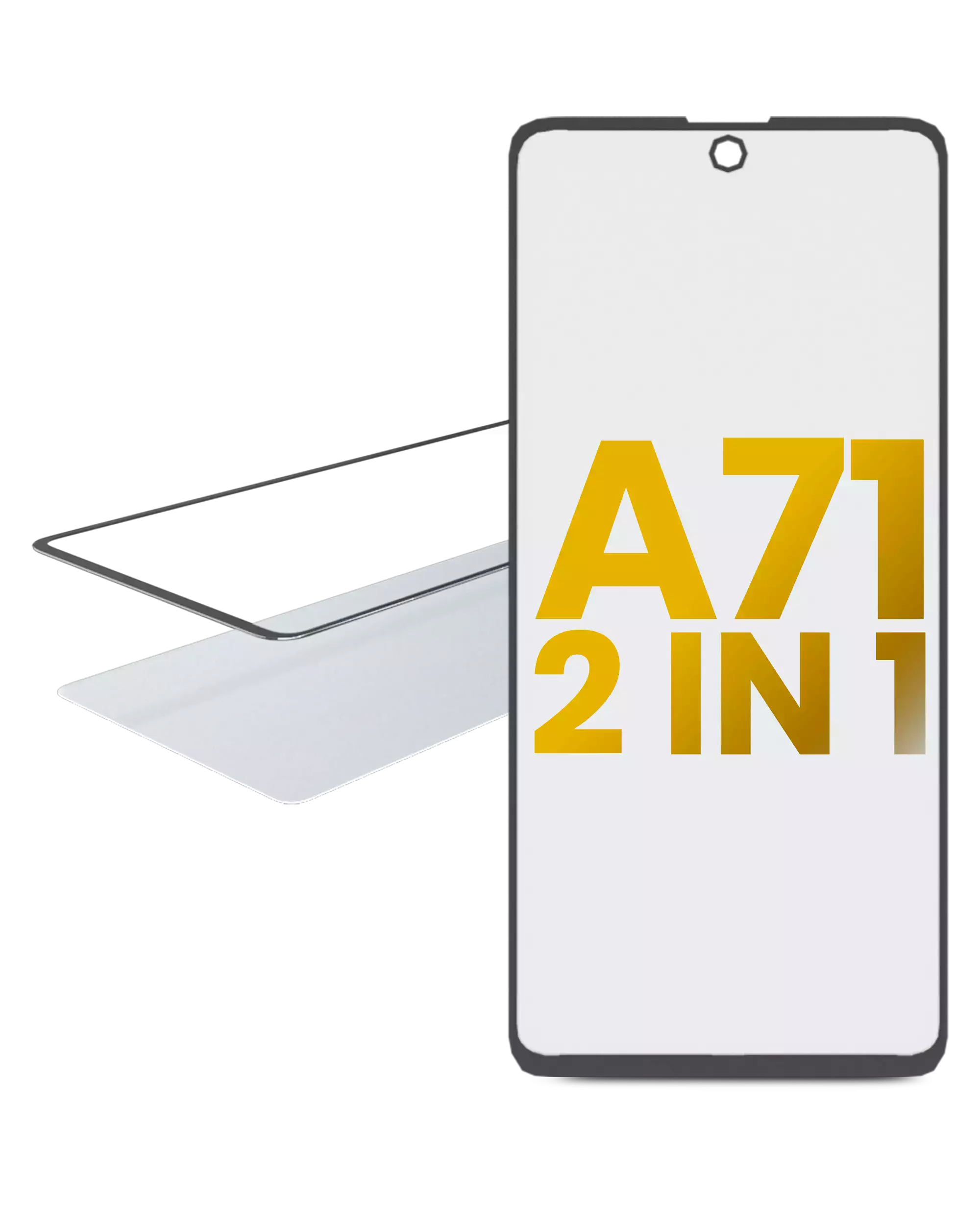 Samsung Galaxy A71 (A715 / 2020) İle OCA Önceden Yüklenmiş Uyumlu 2'si 1 Arada Ön Cam 