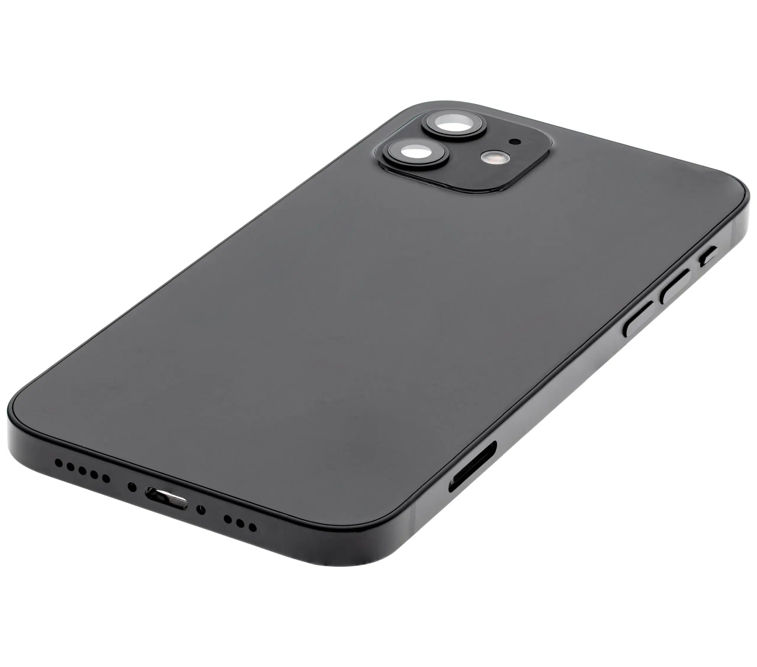 İphone 12 İle Uyumlu Kasa Kapak Set Siyah İçi Boş (Logolu) 1/1 Kasa