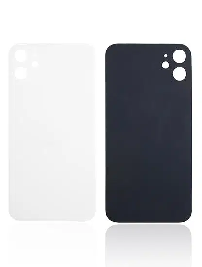 İphone 11 İle Uyumlu Arka Cam Beyaz (Logolu / Büyük Kamera Deliği)