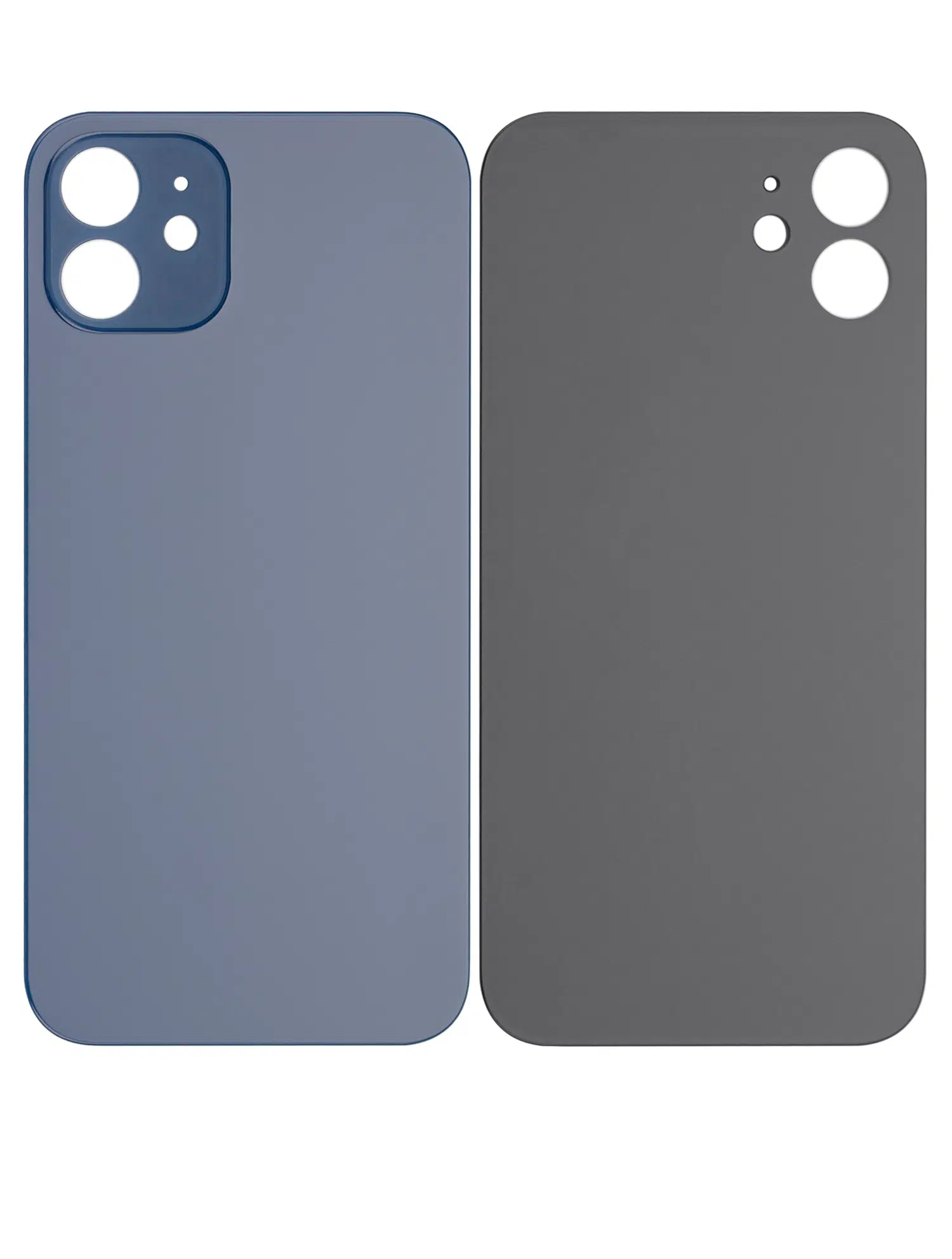İphone 12 İle Uyumlu Arka Cam Mavi (Logolu / Büyük Kamera Deliği)
