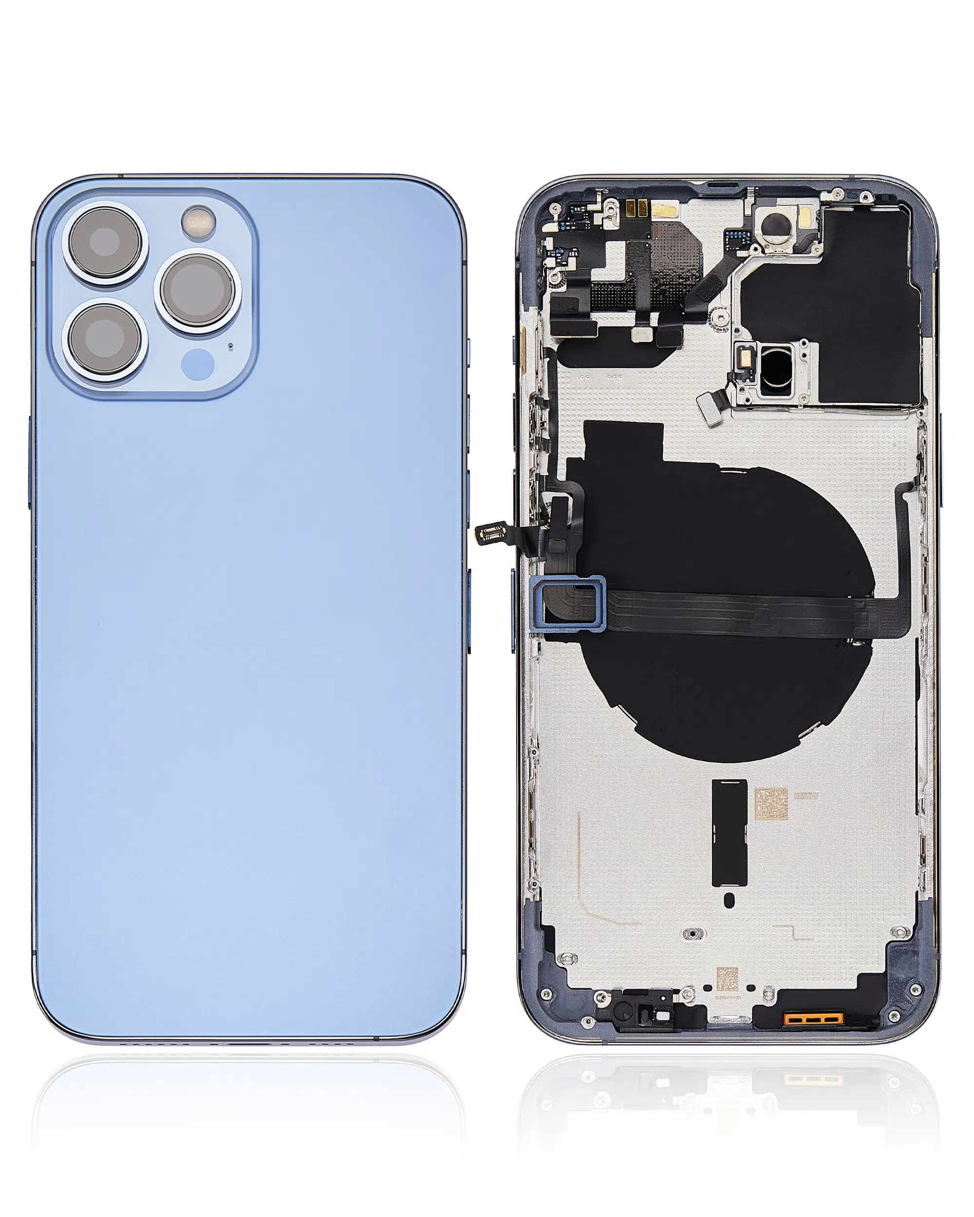 İphone 13 Pro Max İle Uyumlu Kasa Kapak Set Buz Mavisi İçi DOLU (Logolu) %100 Orijinal Ürün Kasa