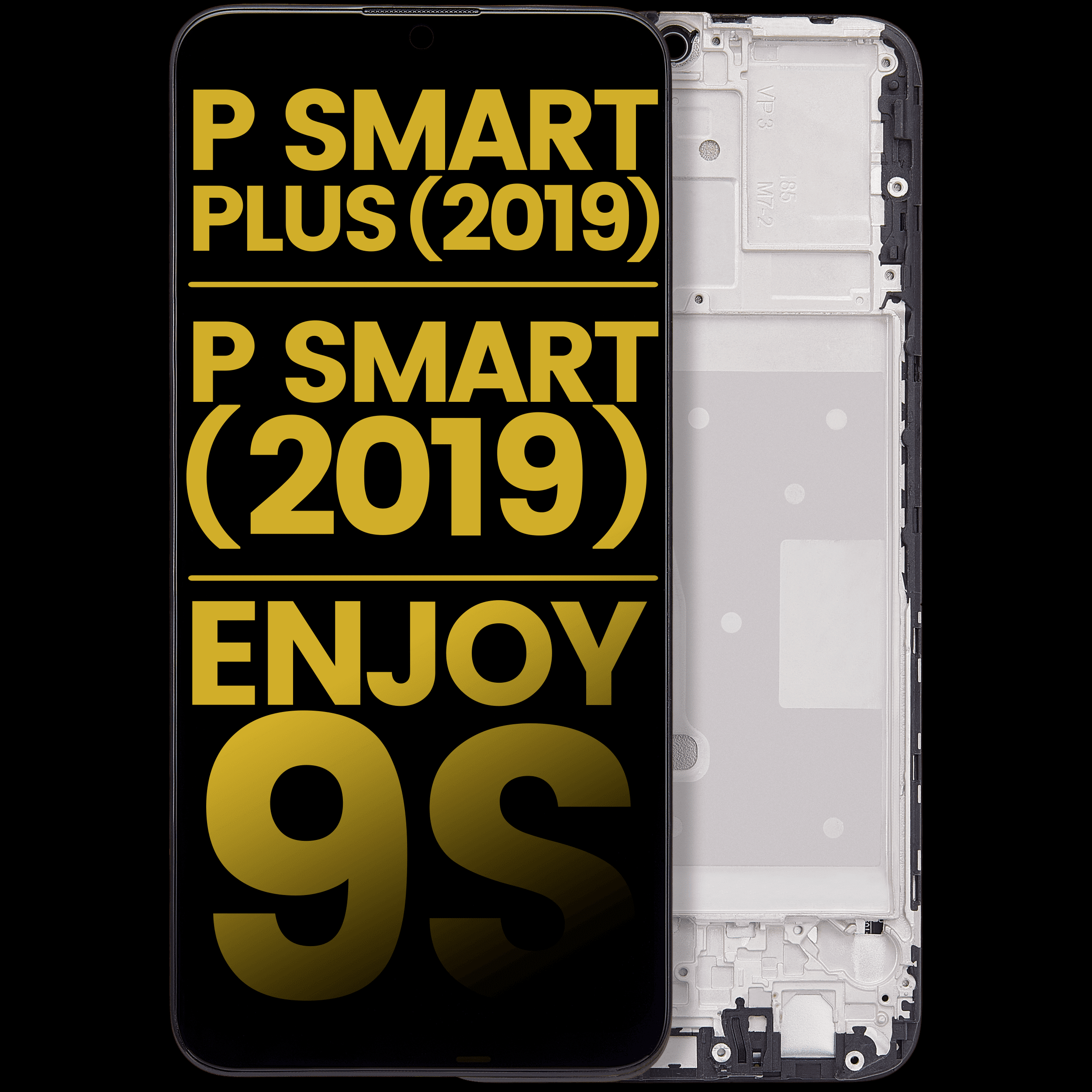 Huawei P Smart 2019 ile Uyumlu Çerçeveli Ekran Dokunmatik (A Kalite)