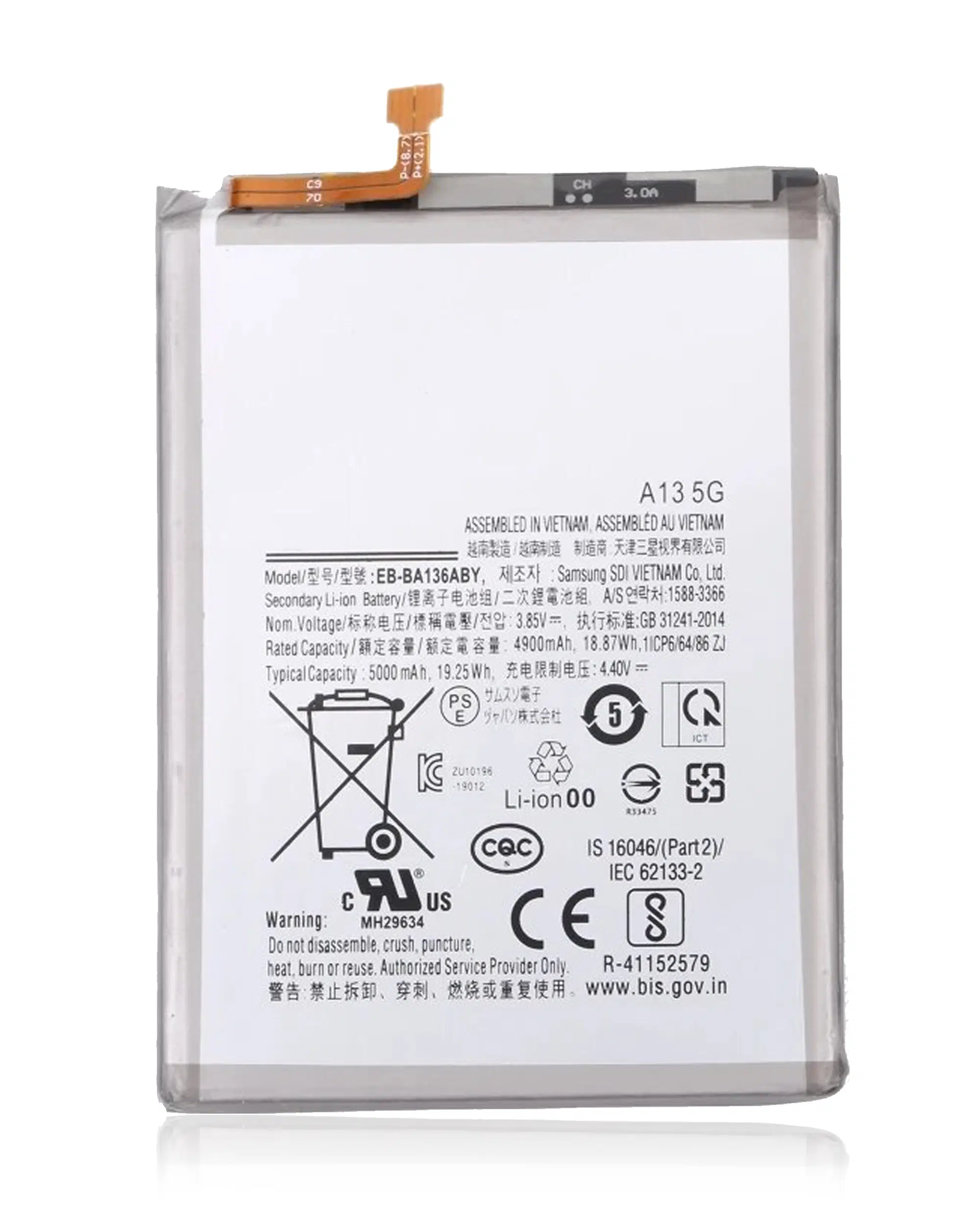 Samsung Galaxy A13 5G (A136/2023) (EB-BA217ABY) (Servis Paketi) İle Uyumlu Batarya Pil Garantili 
