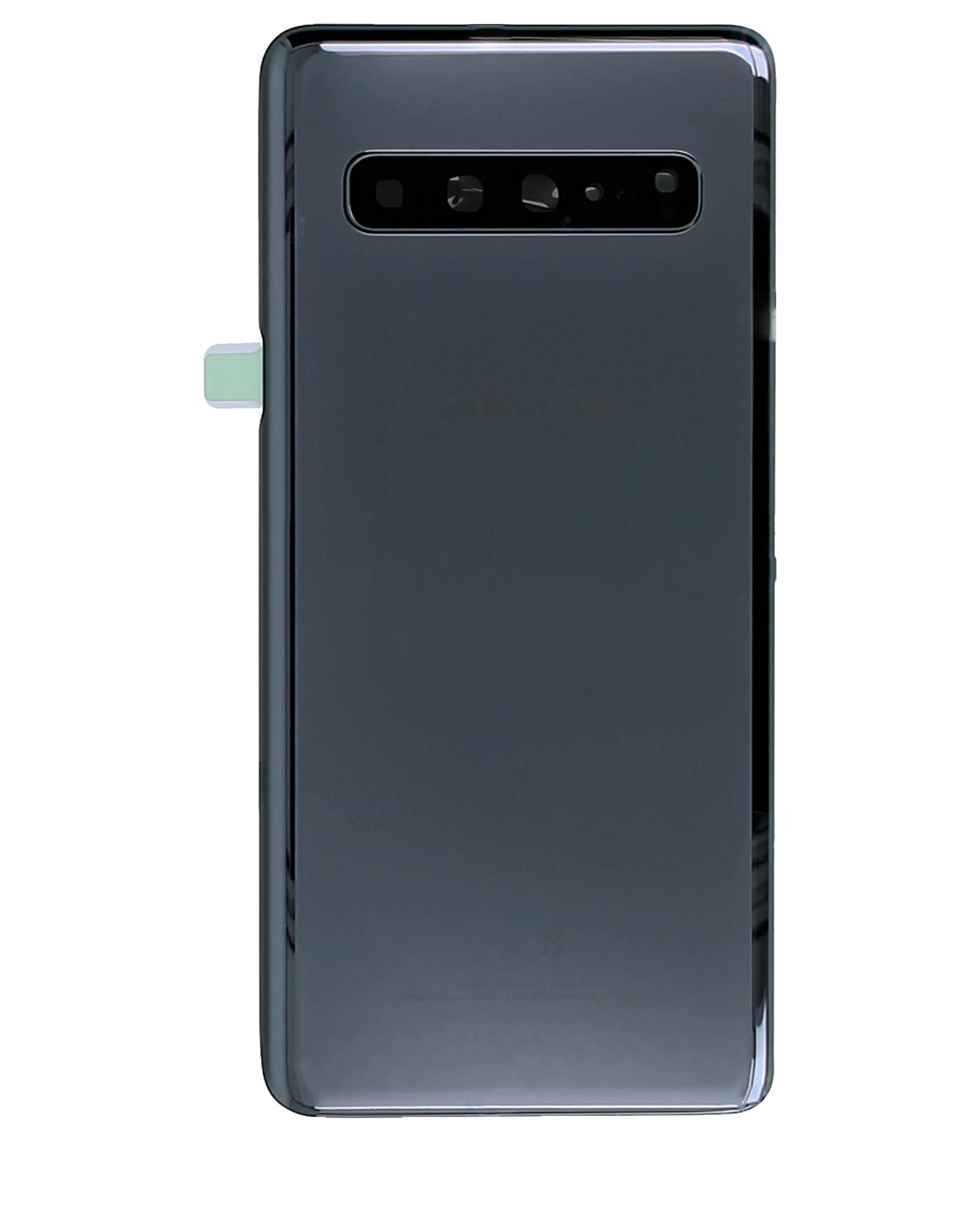 Samsung Galaxy S10 5G (Servis Paketi) (Prizma Siyahı) İle Uyumlu Kamera Lensli Arka Kapak Camı 