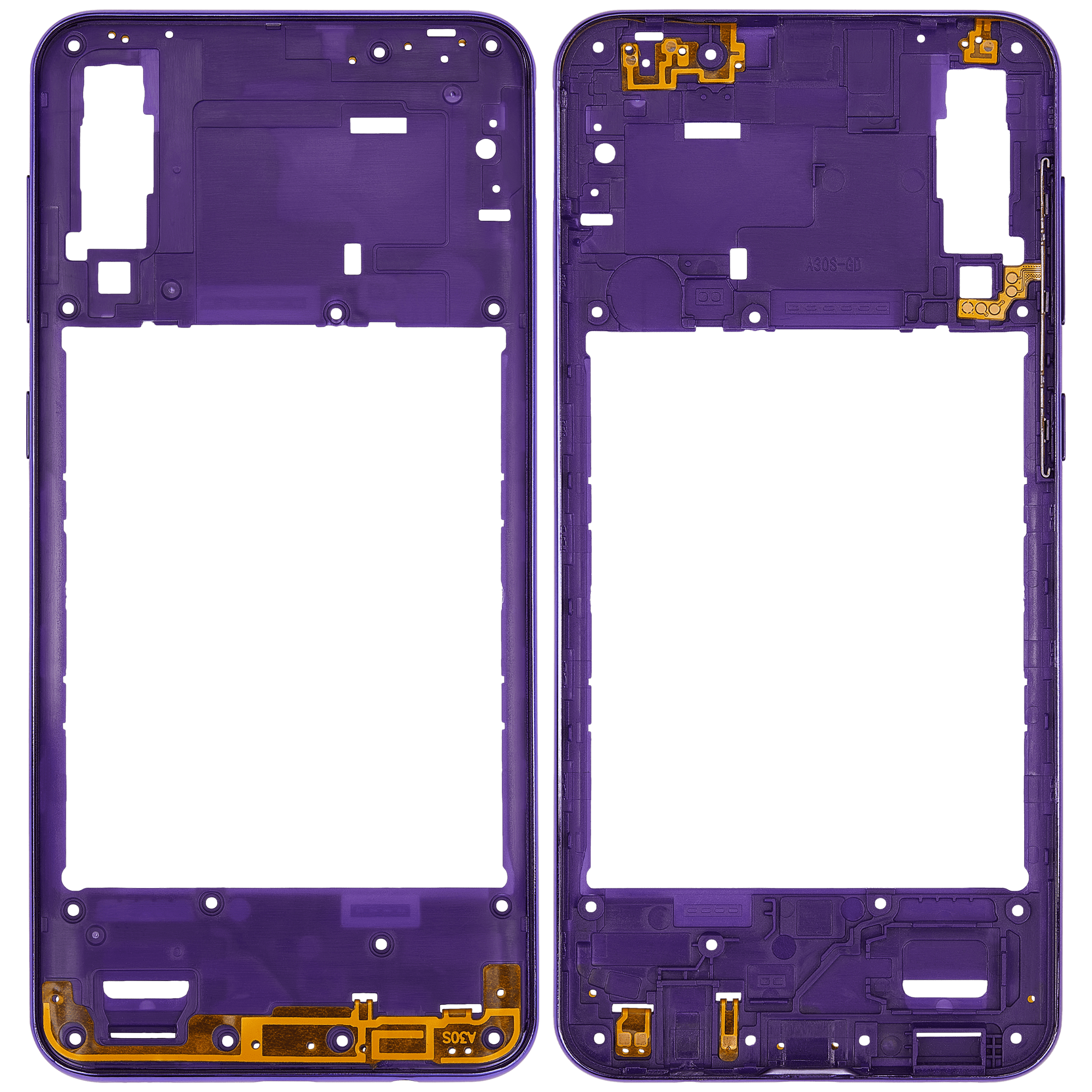 Samsung Galaxy A30s (A307 / 2019) (Aftermarket Plus) (Prism Crush V) ile Uyumlu Orta Çerçeve Muhafaza... 
