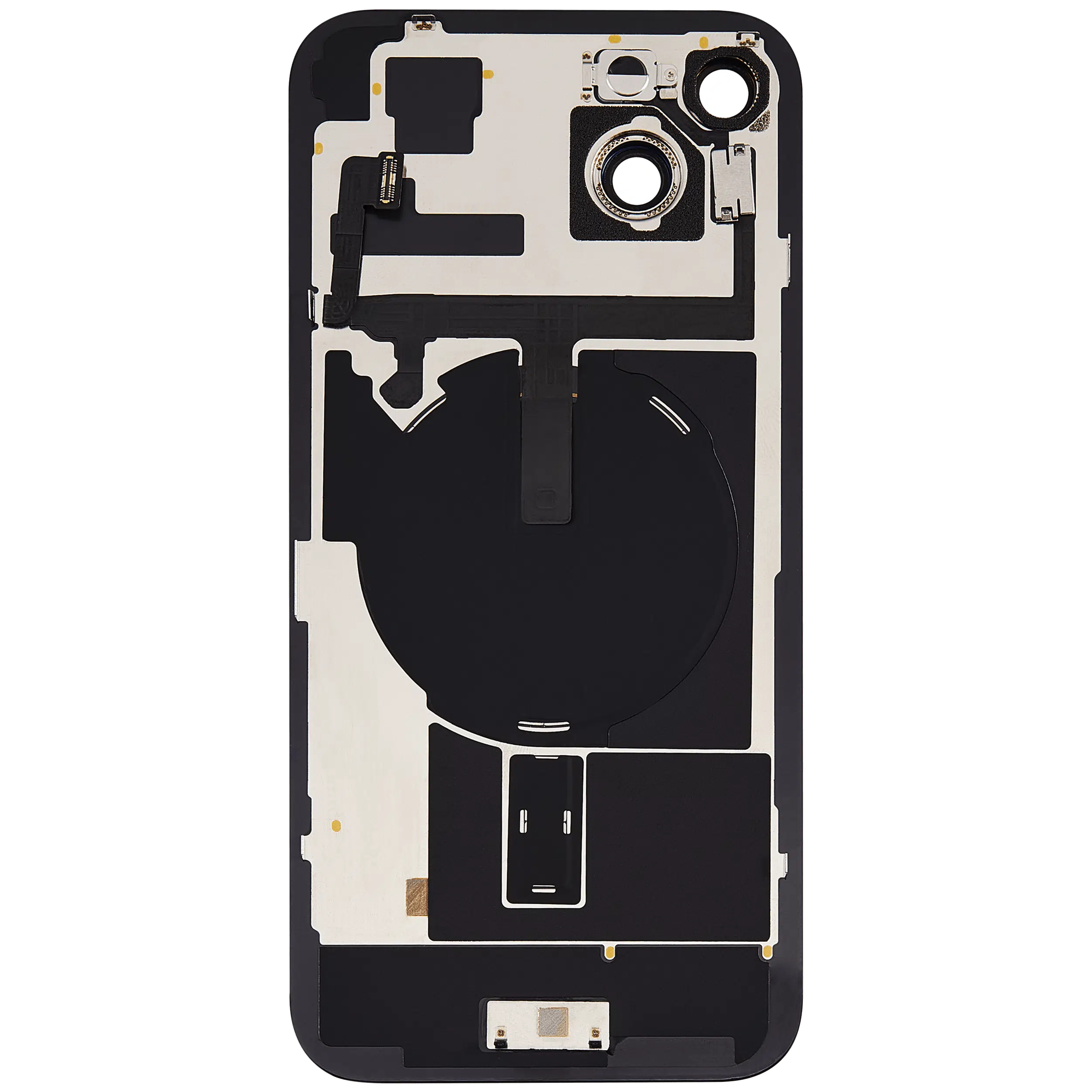 İphone 15 Plus İle Uyumlu Arka Cam Kapak Çelik Plakalı Kablosuz NFC Şarjlı MagSafe Mıknatıslı