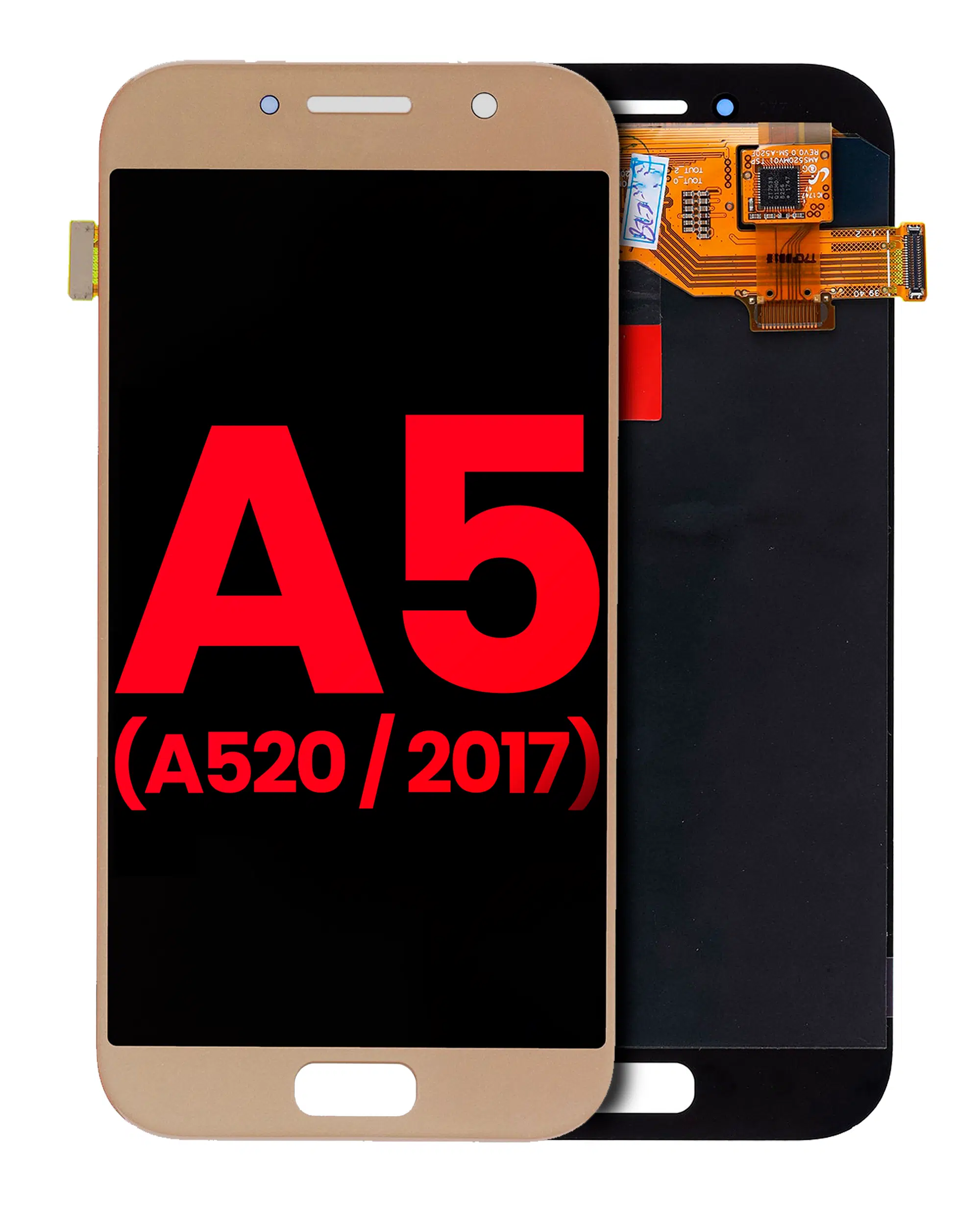 Samsung Galaxy A5 (A520 / 2017) (Aftermarket Plus) (Altın) ile Uyumlu Çerçevesiz OLED Montajı 