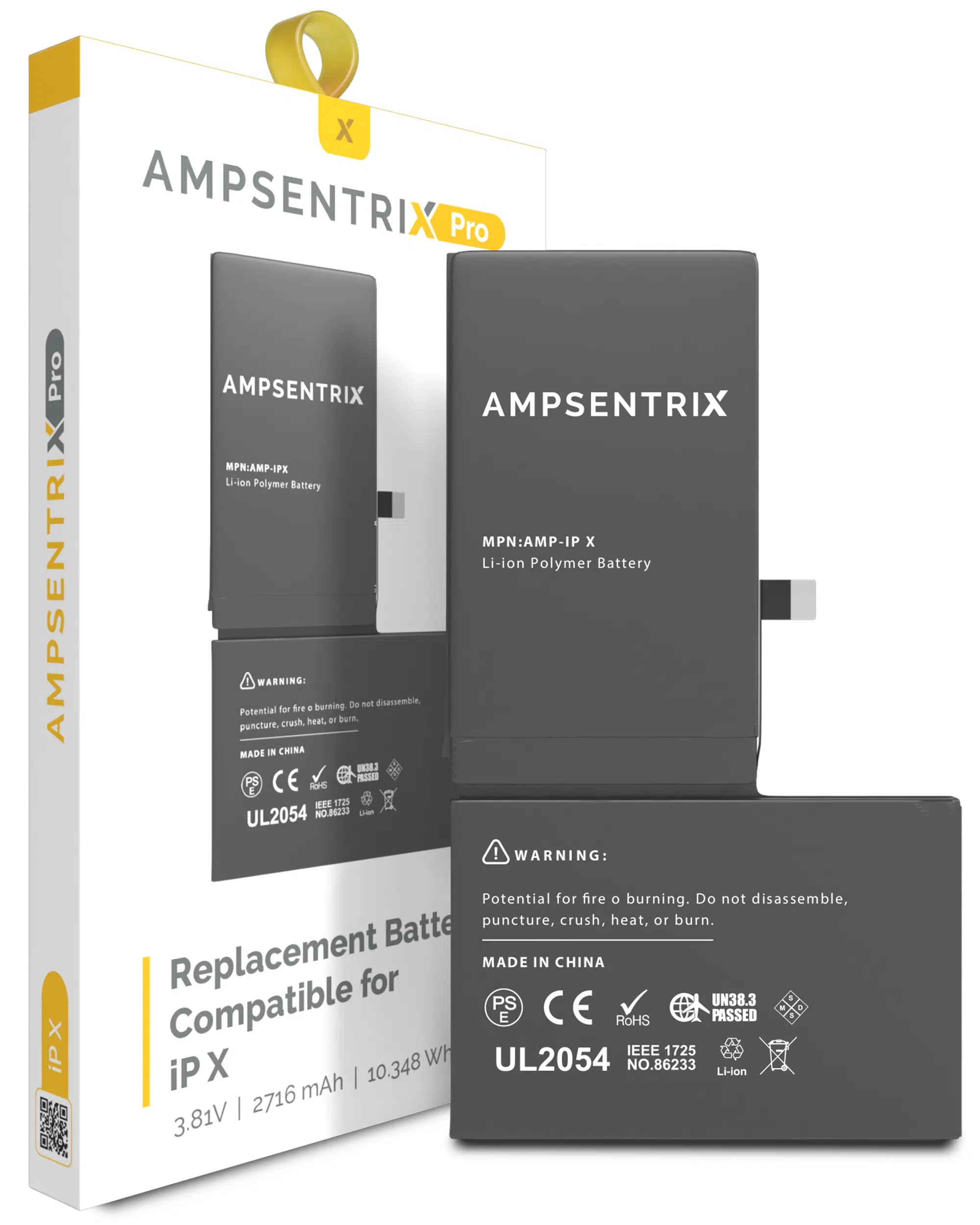 İphone X (AmpSentrix Pro) ile Uyumlu Batarya Pil Garantili