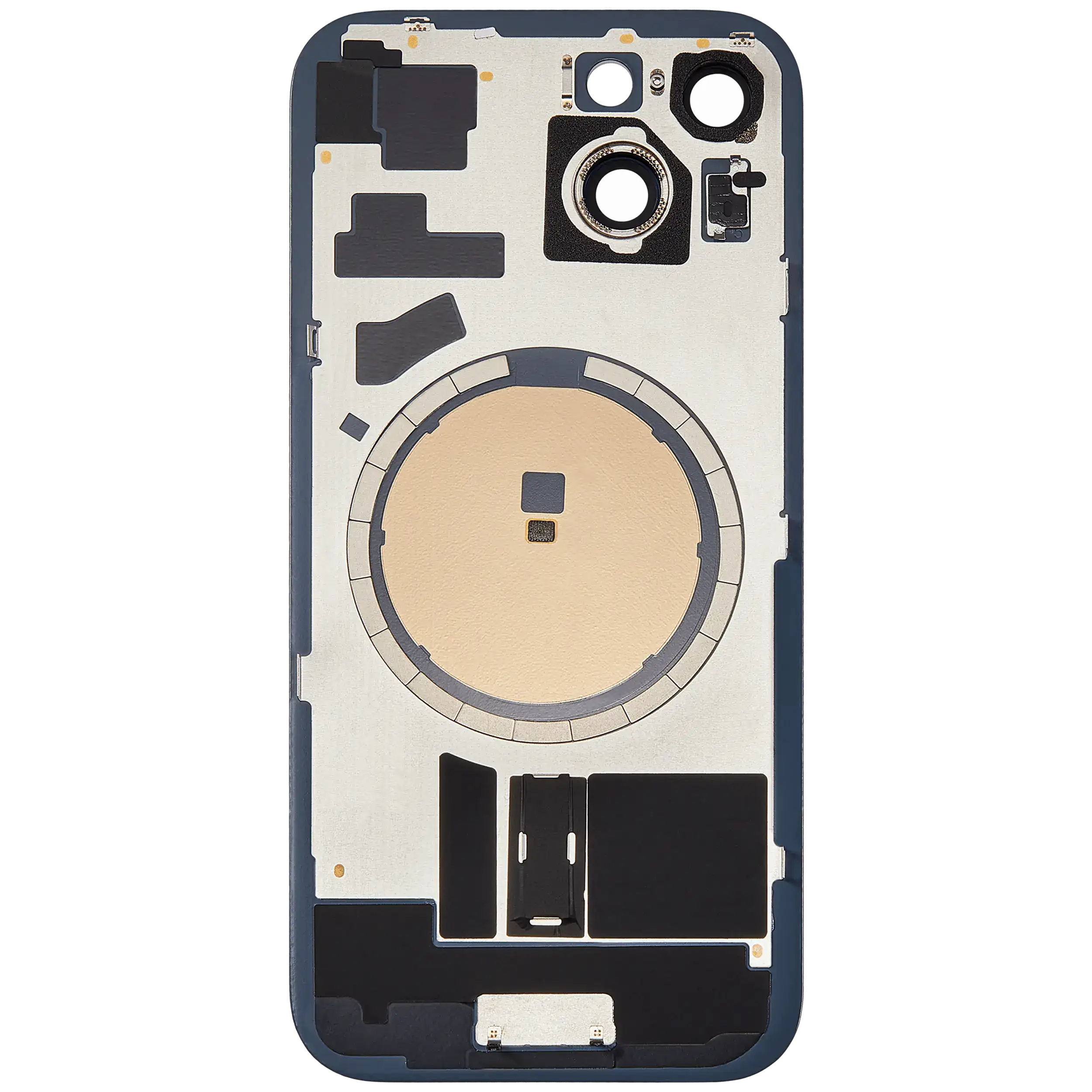 MagSafe Mıknatıslı Çelik Plakalı Arka Cam Önceden Takılmış İphone 15 ile Uyumlu (Logosuz) (Mavi...