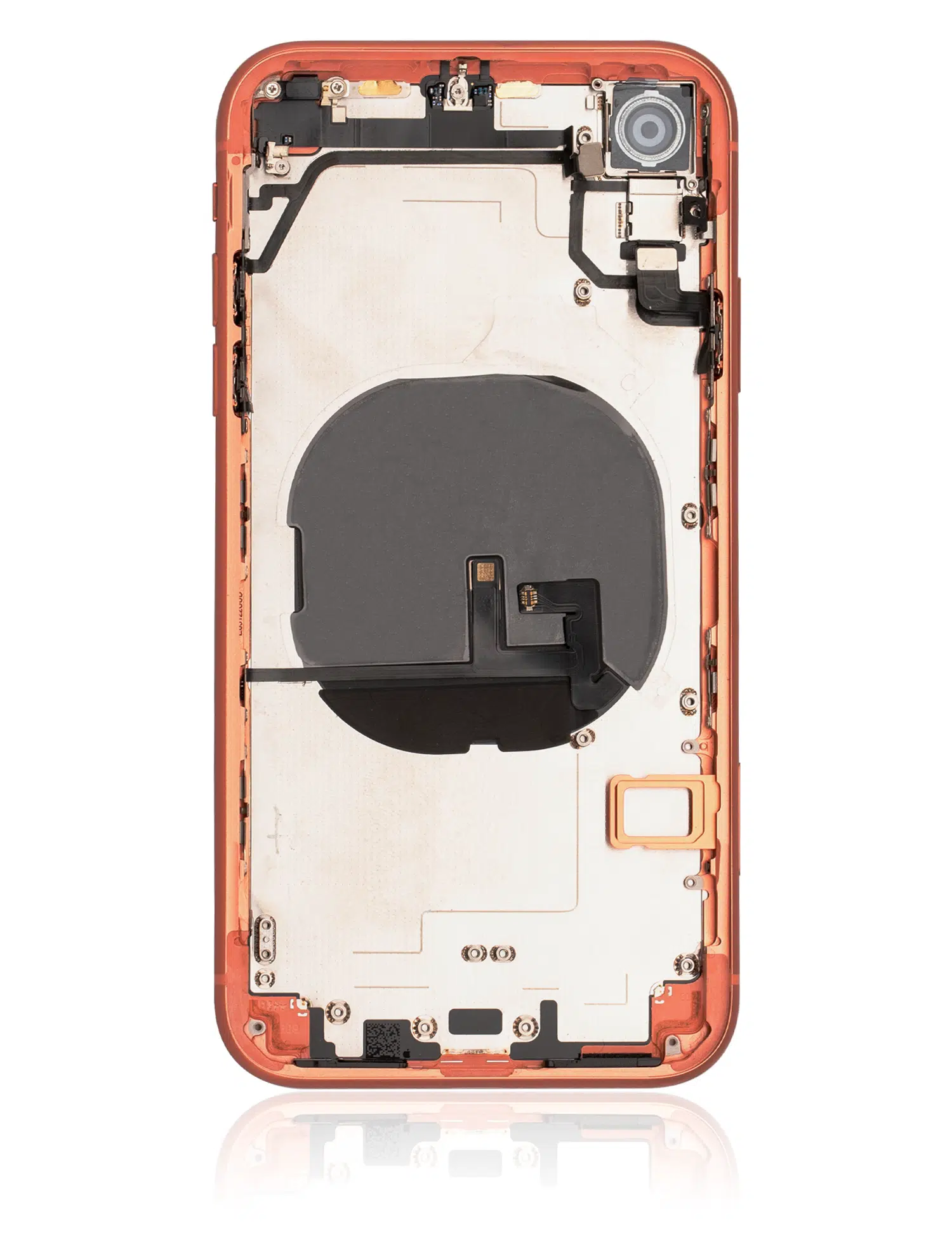 İphone XR İle Uyumlu Kasa Kapak Set Turuncu İçi Boş (Logolu) 1/1 Kasa