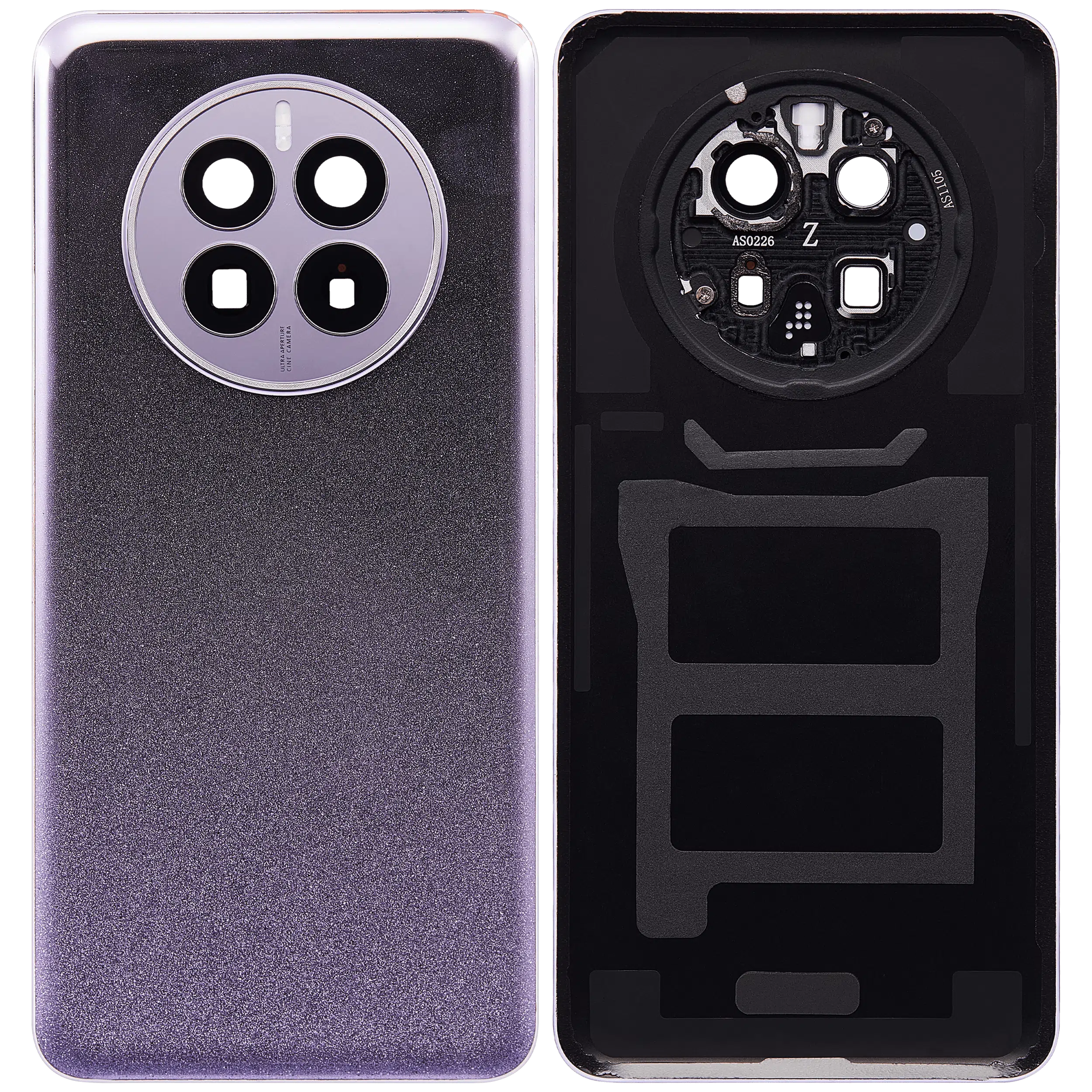 Huawei Mate 50 İle Uyumlu Kamera Lensli Arka Kapak Camı (Mor)