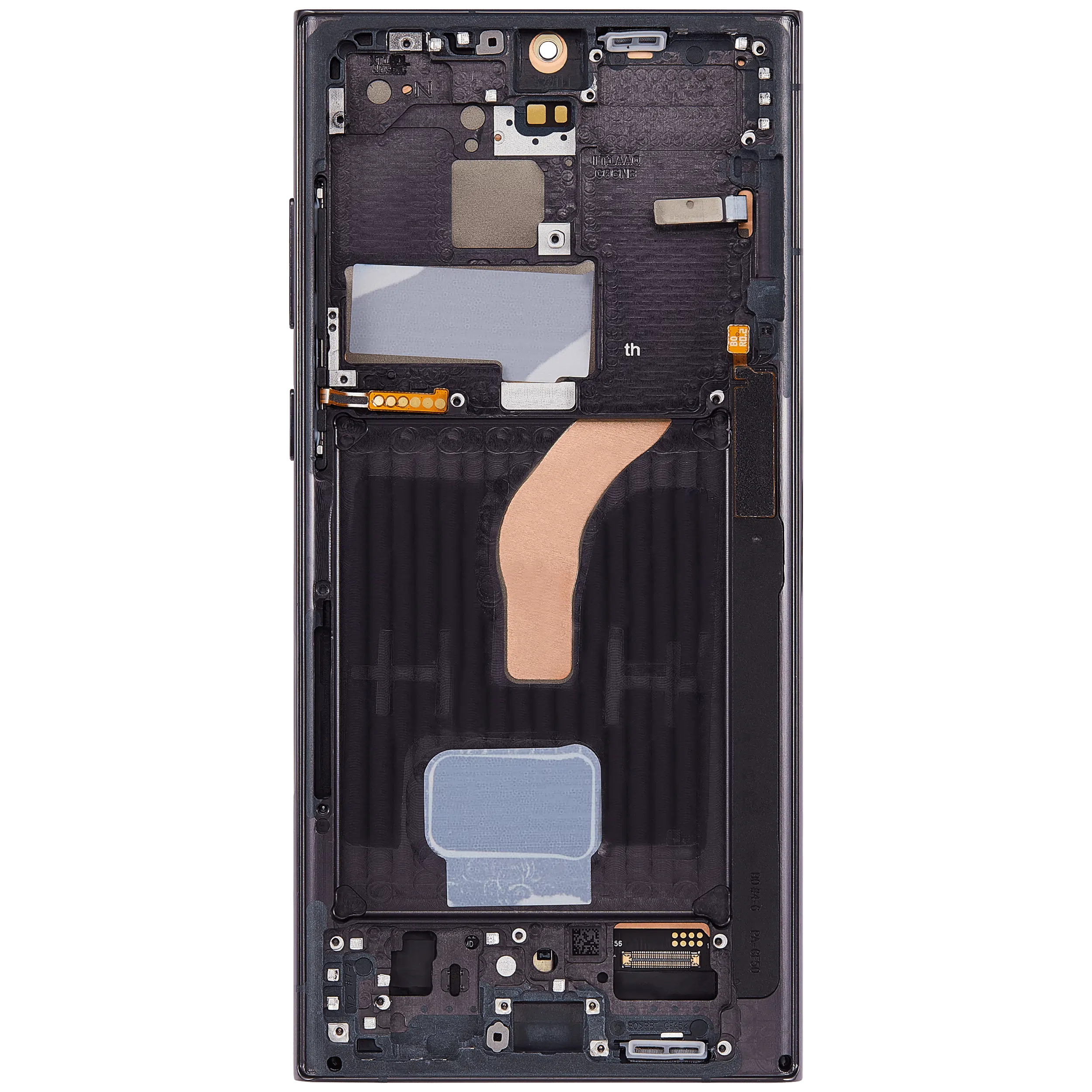 Samsung Galaxy S22 Ultra 5G (Servis Paketi) (Phantom Black) ile Uyumlu Çerçeveli OLED Montajı 