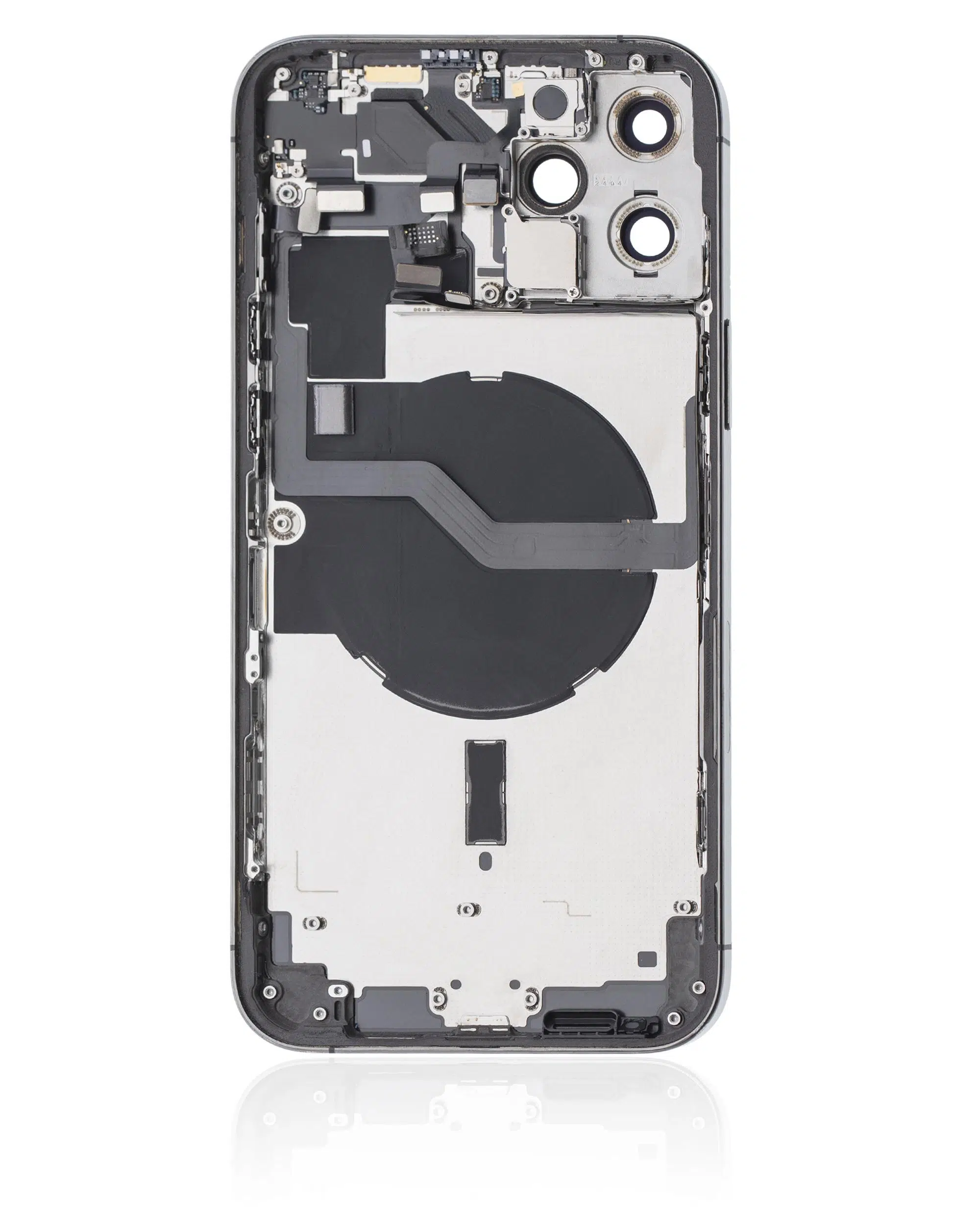 İphone 12 Pro Max İle Uyumlu Kasa Kapak Set Siyah İçi Boş (Logolu) 1/1 Kasa
