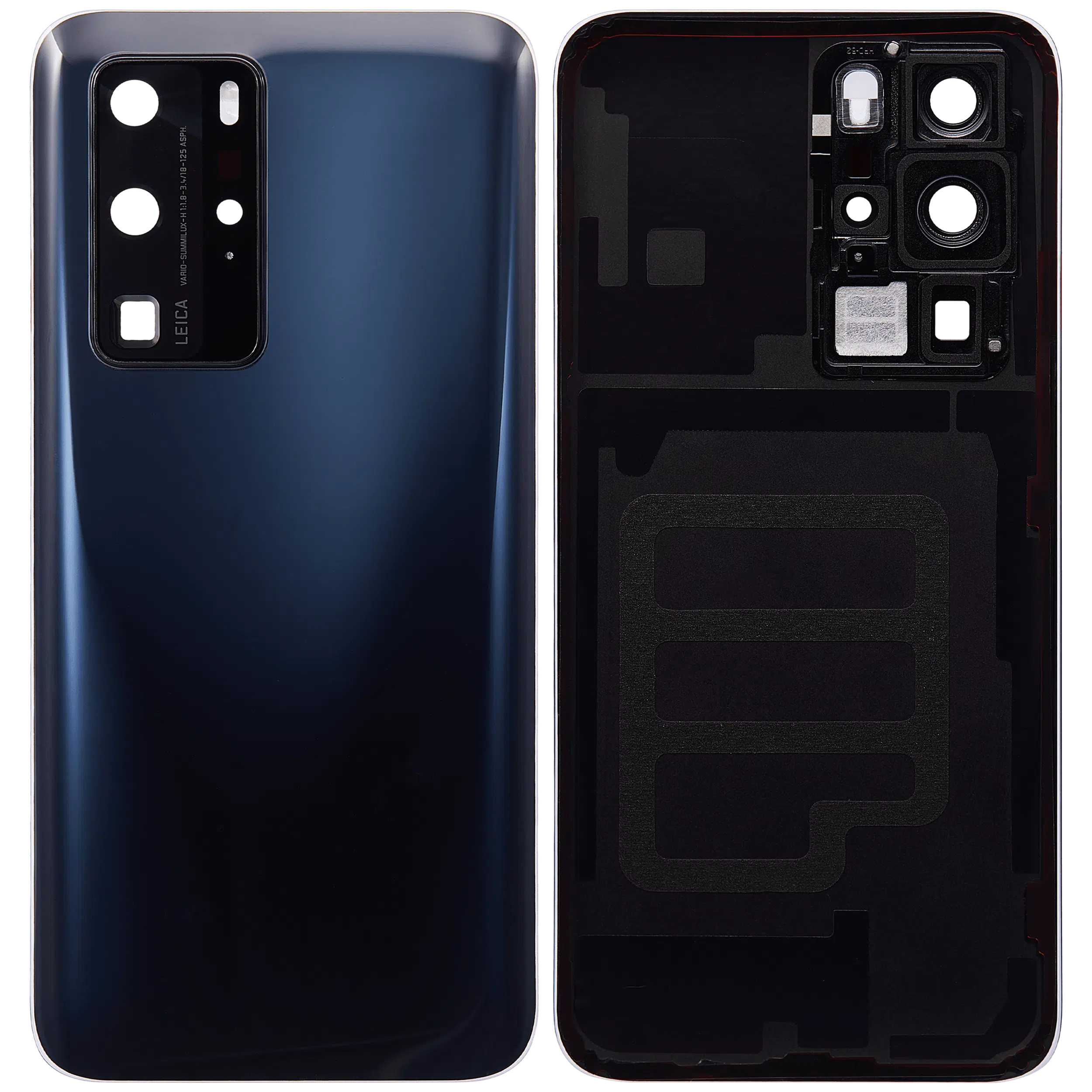 Huawei P40 Pro İle Uyumlu Kamera Lensli Arka Kapak Camı (Siyah)