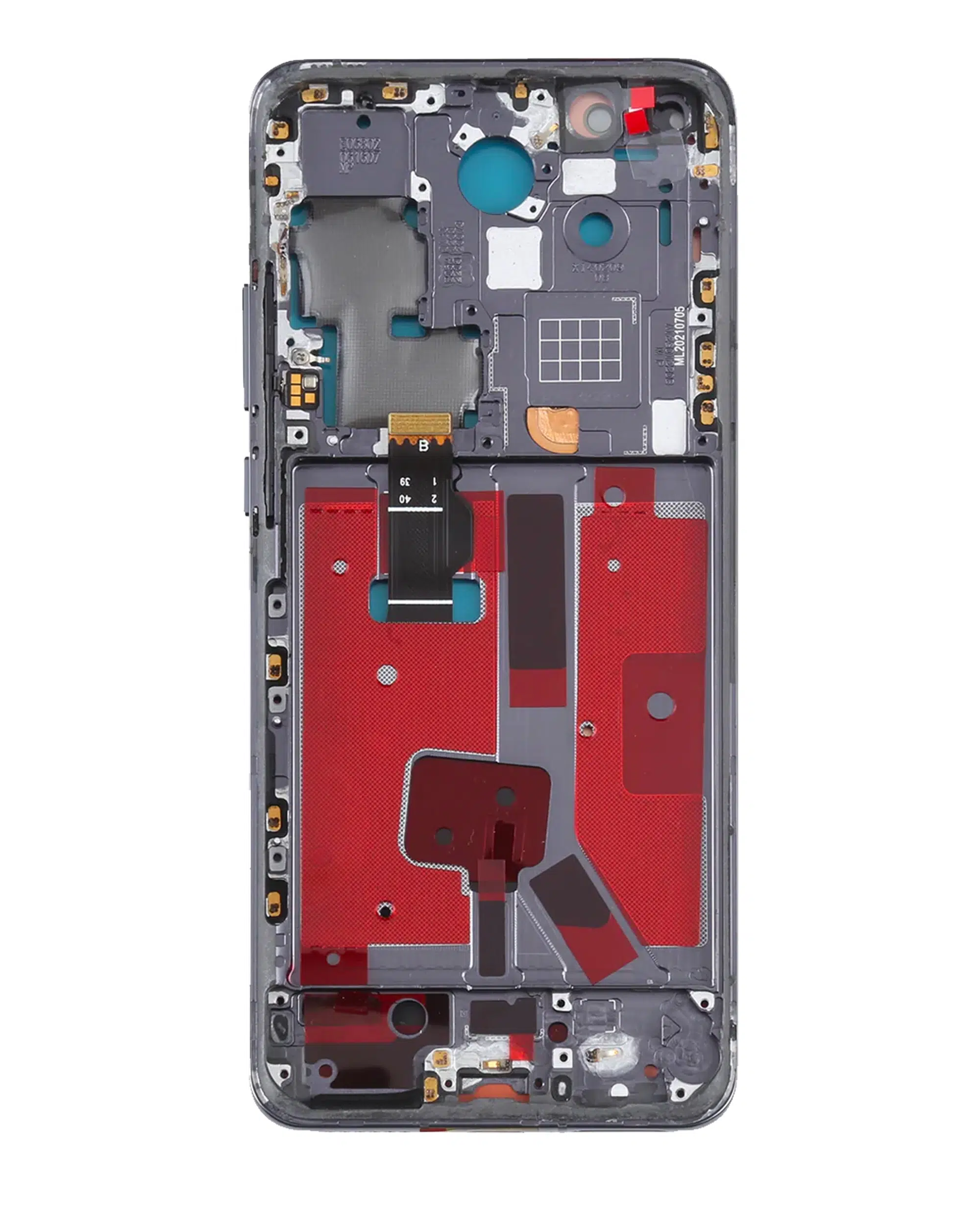 Huawei P40 Pro İle Uyumlu Çerçeveli Ekran Dokunmatik (Siyah)