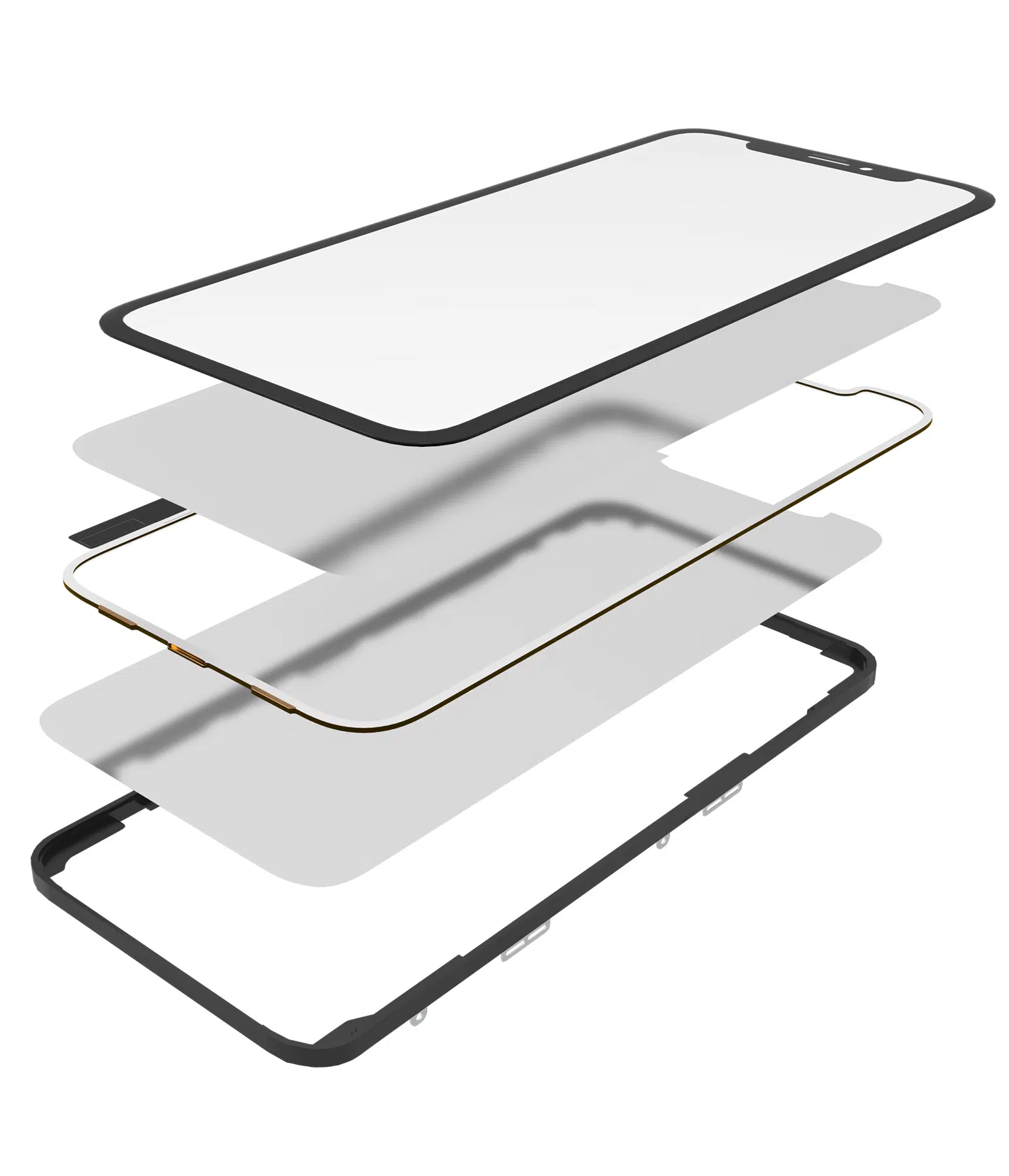 5'i 1 arada (Ön Cam + OCA + Çerçeve + Sayısallaştırıcı + OCA Önceden Yüklenmiş) İphone 11 ile Uyumlu