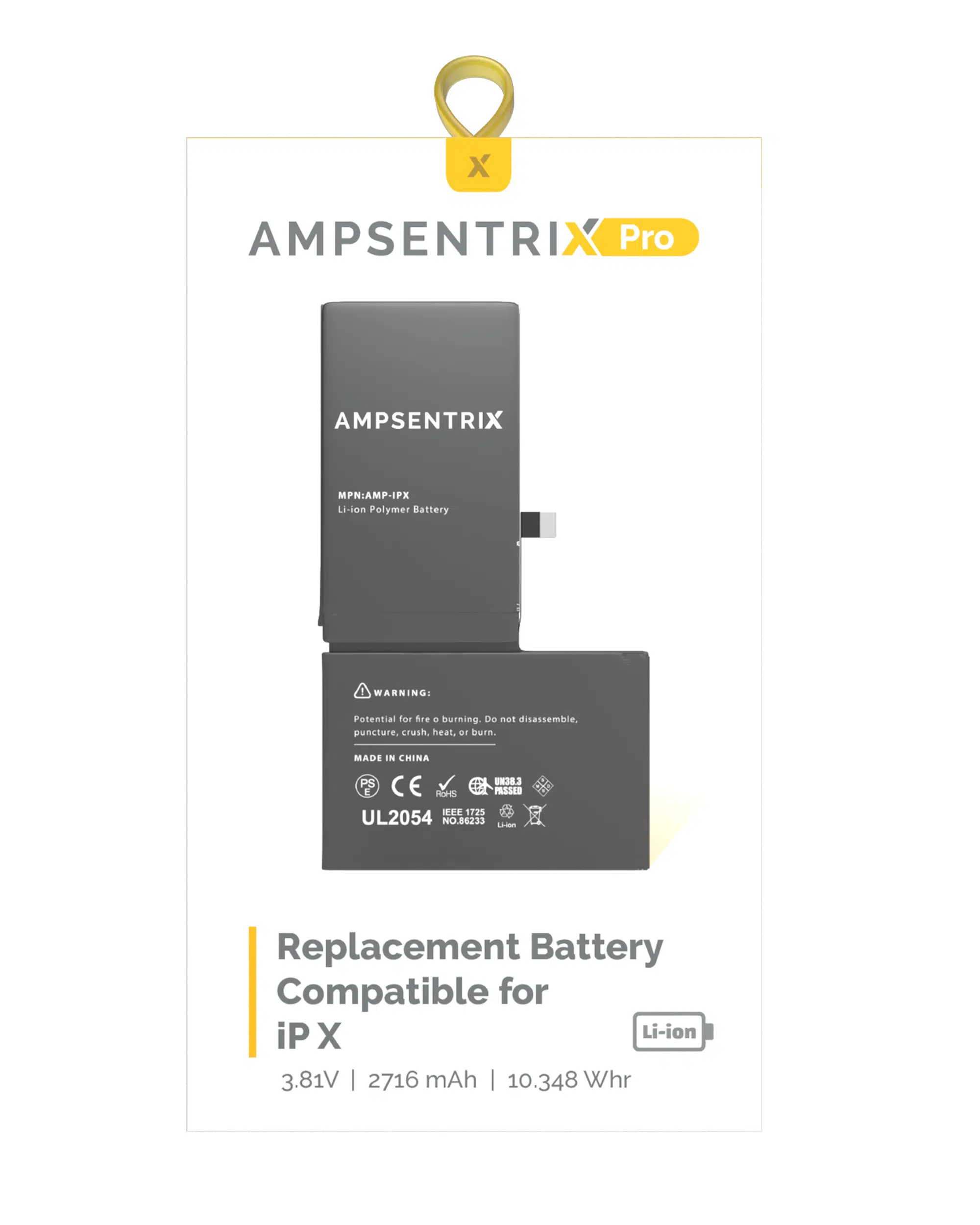 İphone X (AmpSentrix Pro) ile Uyumlu Batarya Pil Garantili