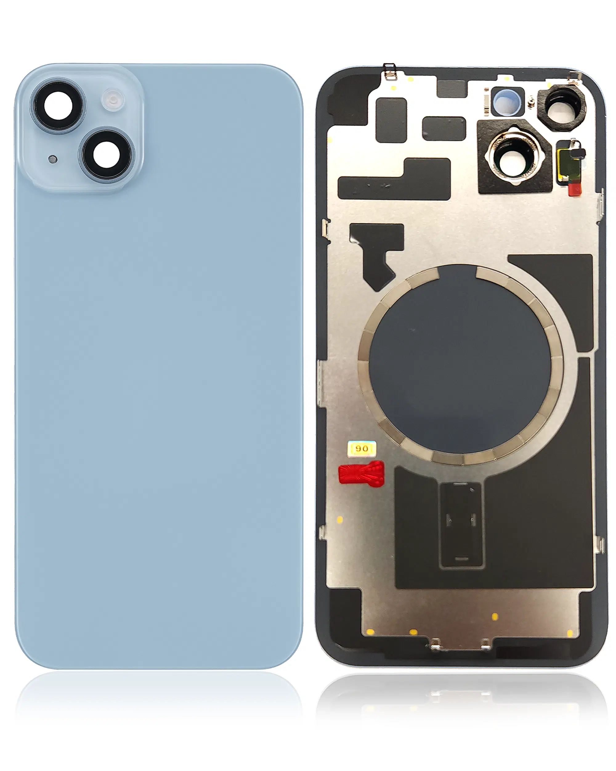 MagSafe Mıknatıslı Çelik Plakalı Arka Cam Önceden Takılmış İphone 14 Plus (Mavi) ile Uyumlu ...