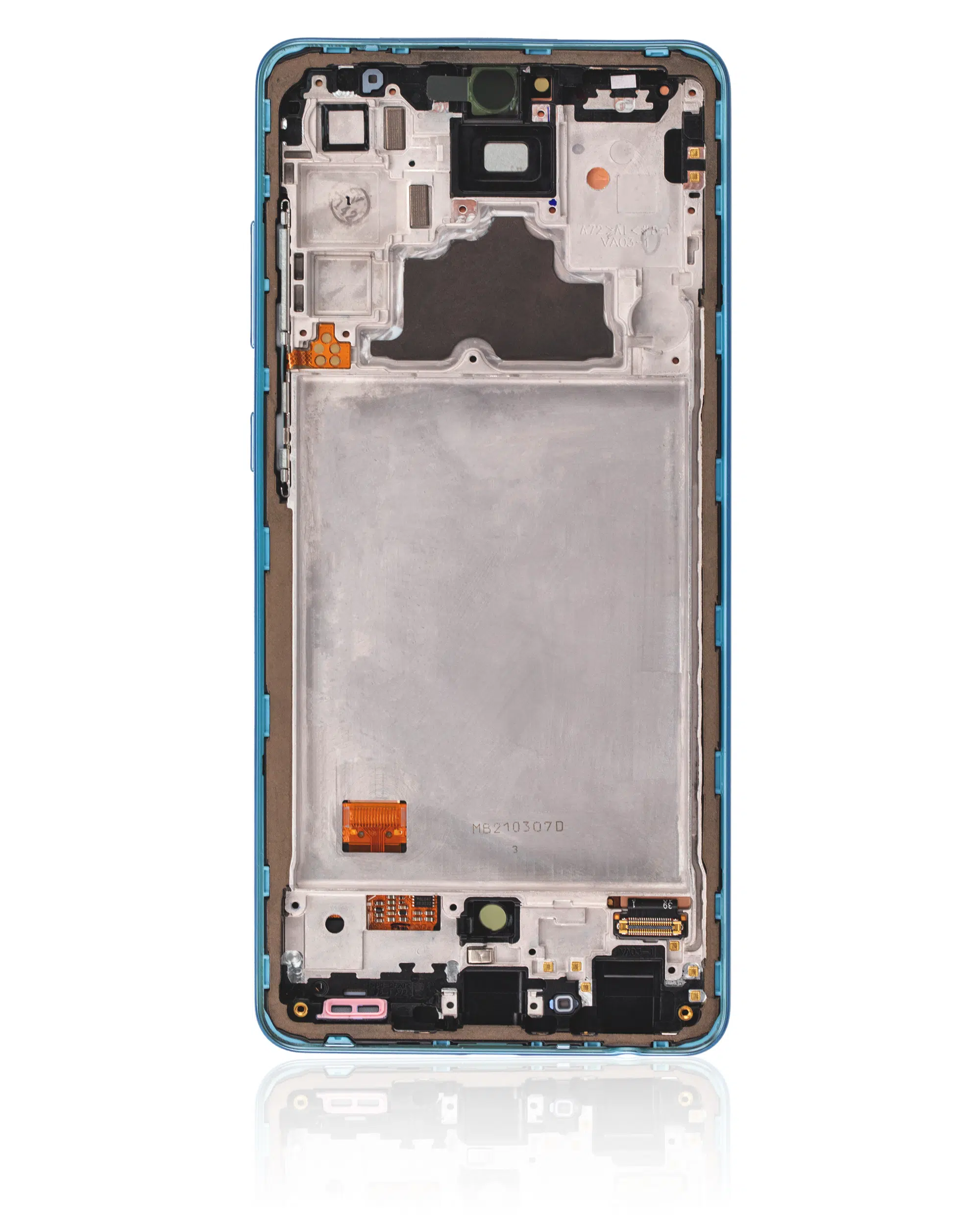 Samsung A72 (A725 / 2021) (Awesome Blue) İle Uyumlu Çerçeveli Ekran Dokunmatil OLED
