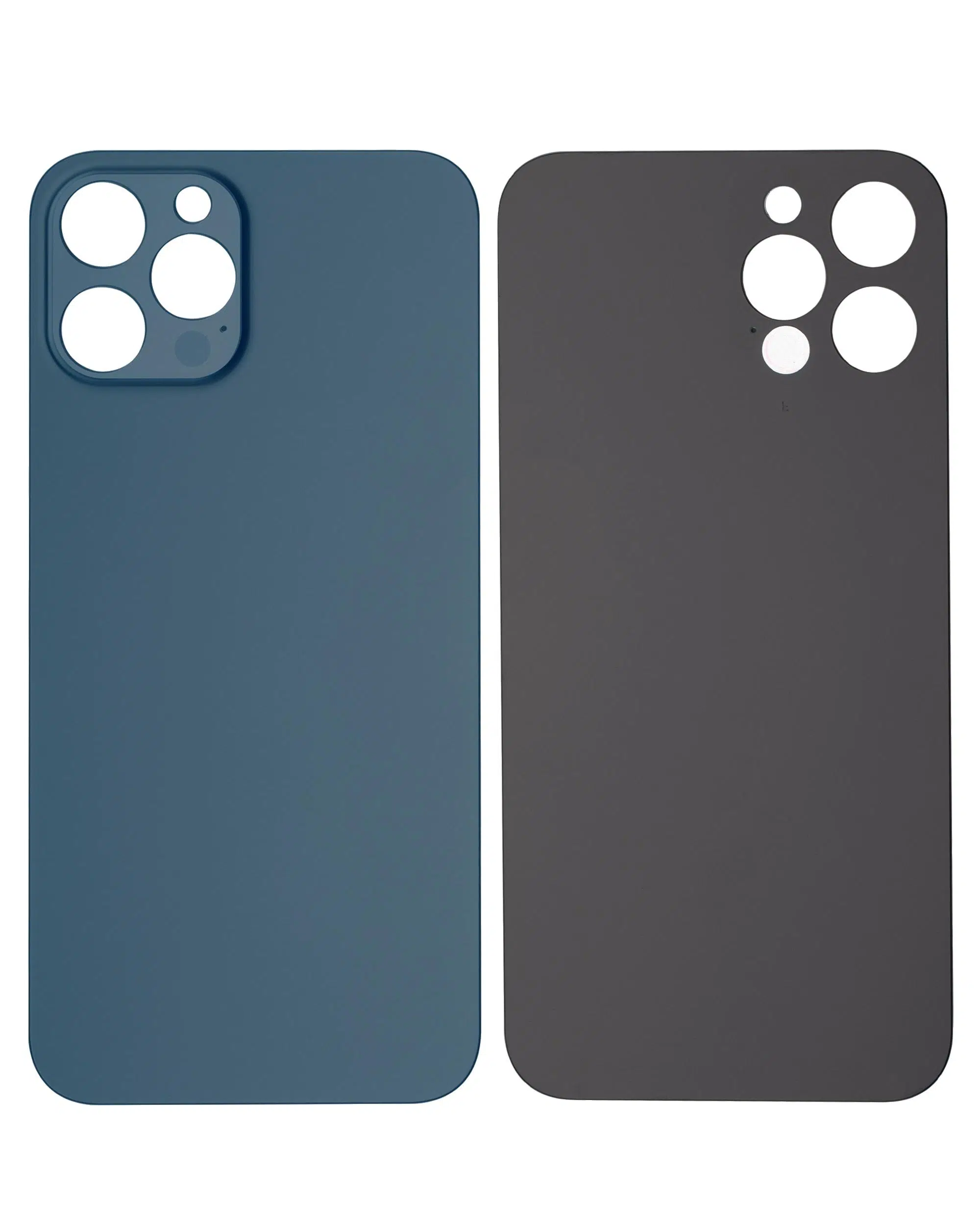 İphone 12 Pro Max İle Uyumlu Arka Cam Mavi (Logolu / Büyük Kamera Deliği)