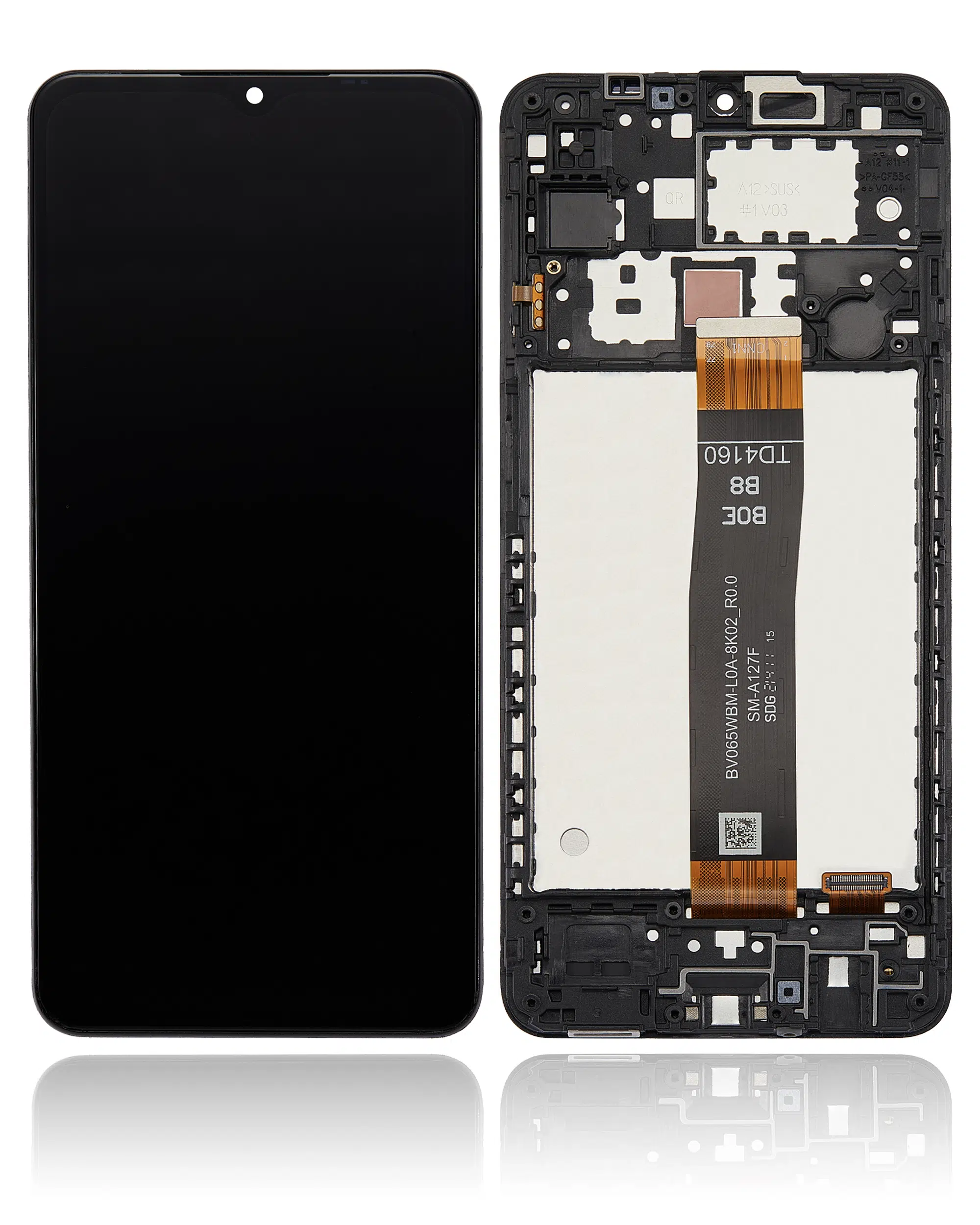 Samsung Galaxy A12 Nacho İle Uyumlu Çerçeveli Ekran Dokunmatik (%100 Orijinal Ürün) (A127 / 2021)