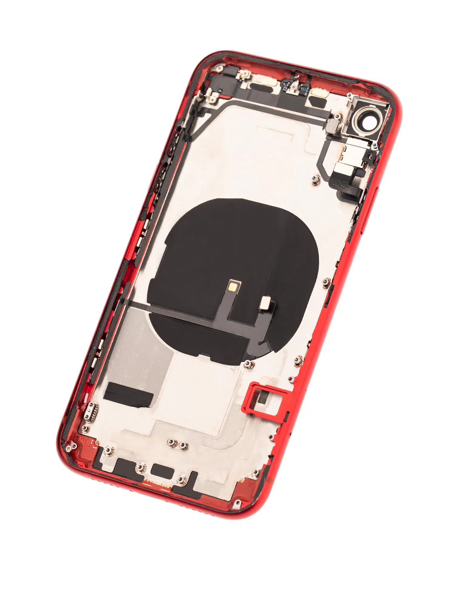 İphone  XR İle Uyumlu Kasa Kapak Set Kırmızı İçi Boş (Logolu) 1/1 Kasa