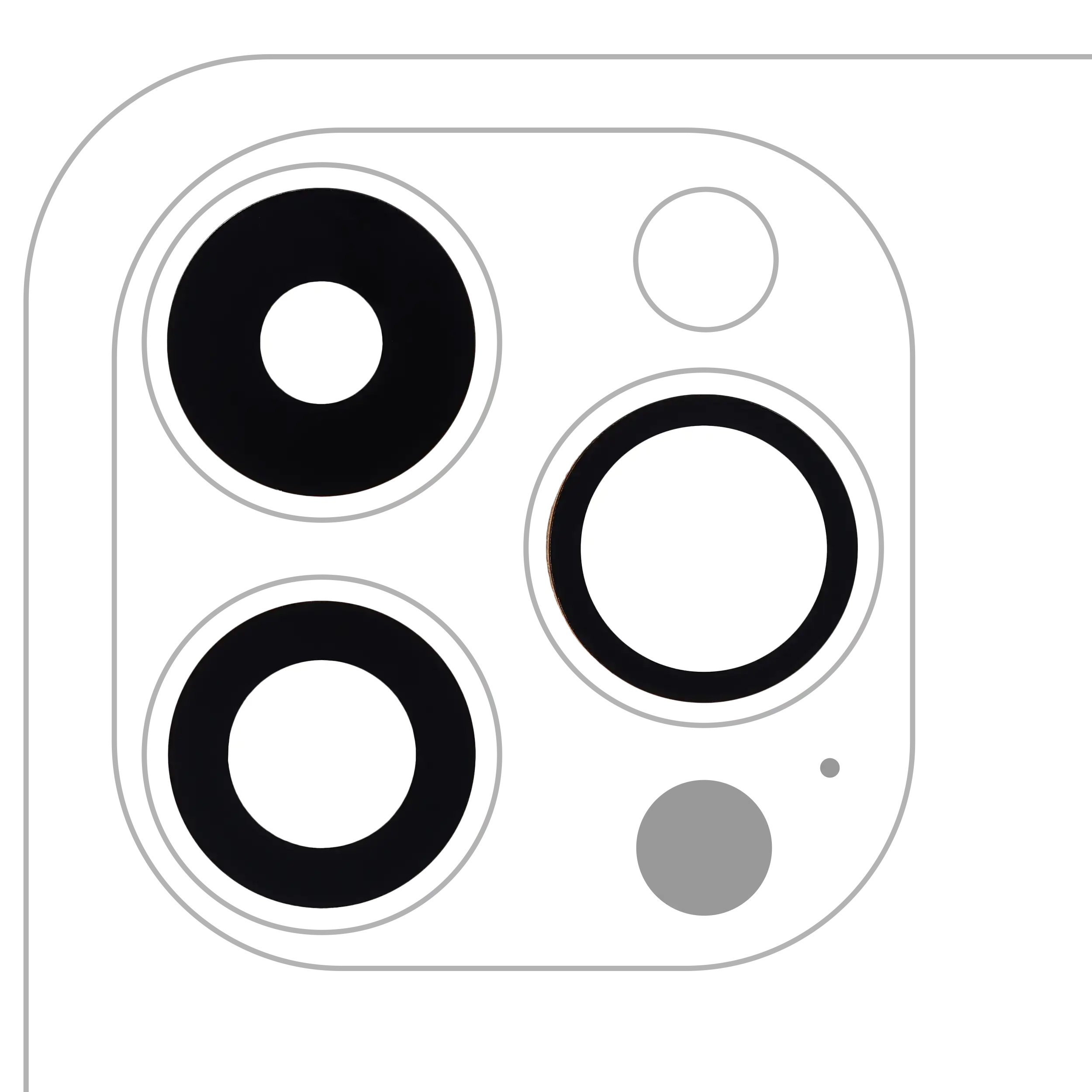 İphone 14 Pro Max Arka Kamera (Orijinal) Lensi (Yalnızca Cam) Yapışkanlı (3 Parça Set)