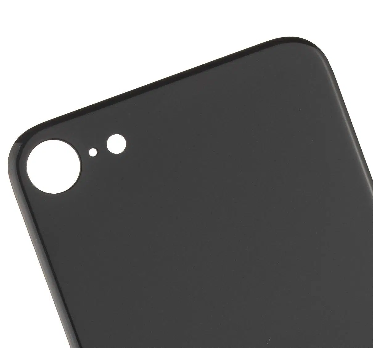 İphone SE 2020 İle Uyumlu Arka Cam Siyah (Logolu / Büyük Kamera Deliği)