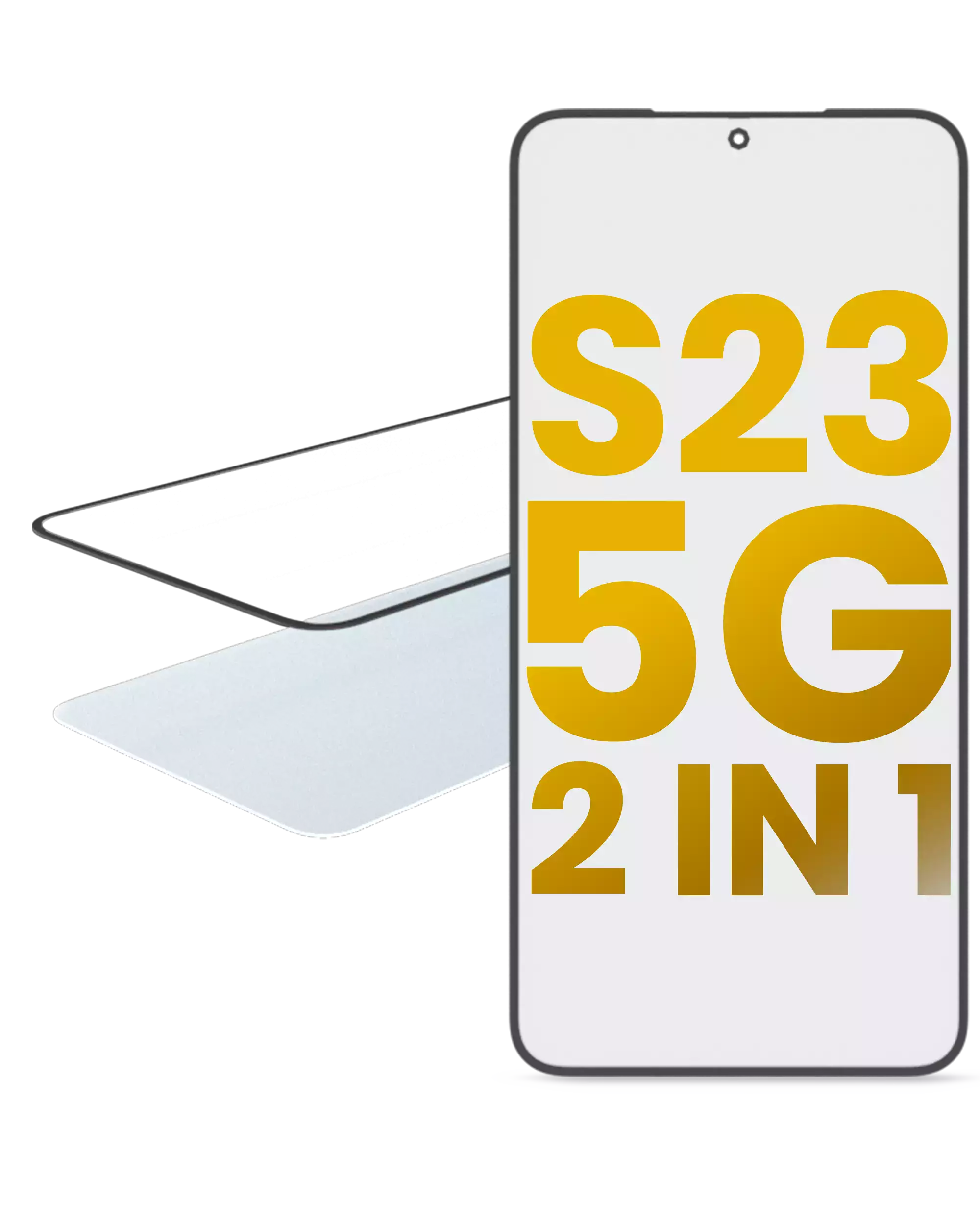 Samsung Galaxy S23 5G İle OCA Önceden Yüklenmiş Uyumlu 2'si 1 Arada Ön Cam 