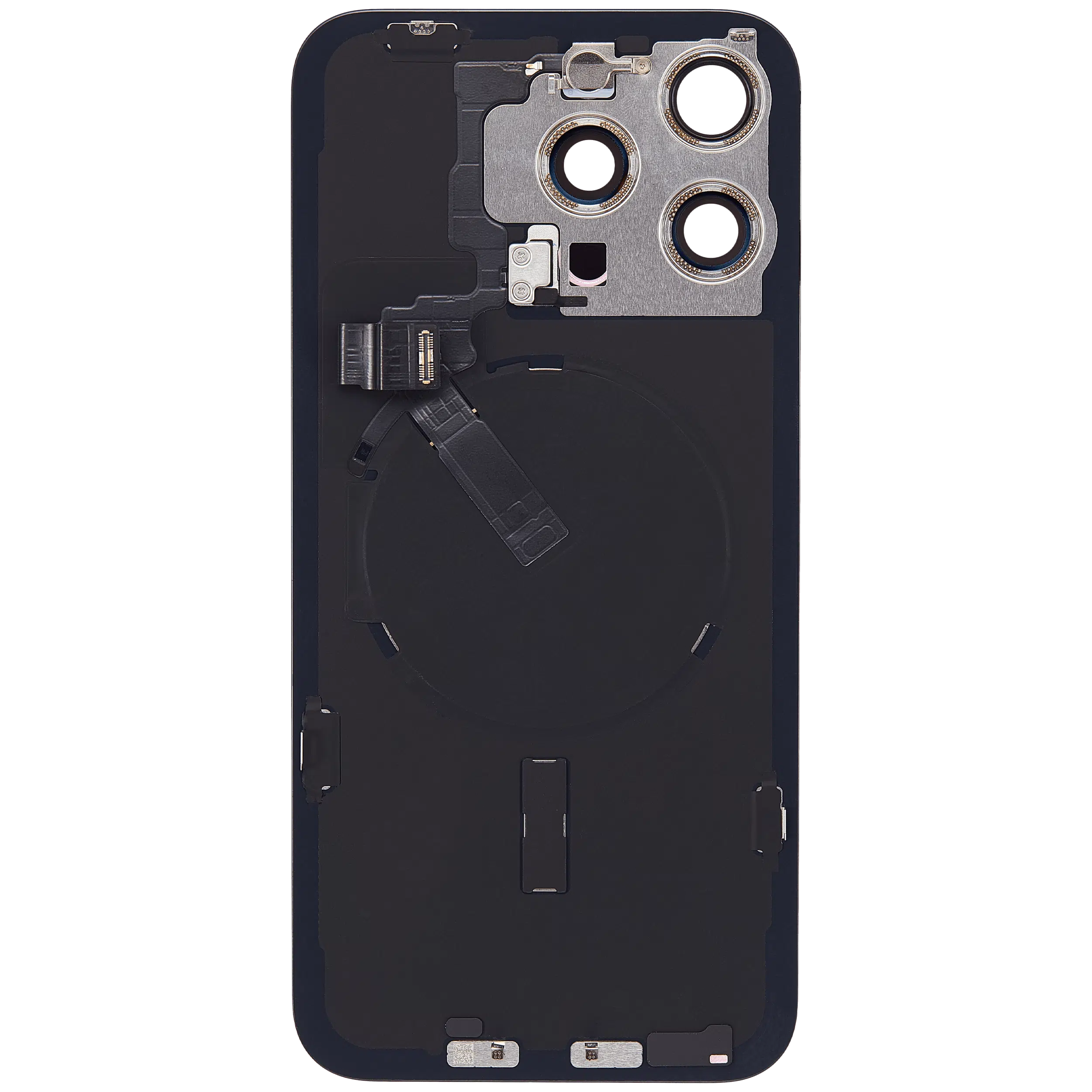 İphone 15 Pro Max İle Uyumlu Arka Cam Kapak Çelik Plakalı Kablosuz NFC Şarjlı MagSafe Mıknatıslı