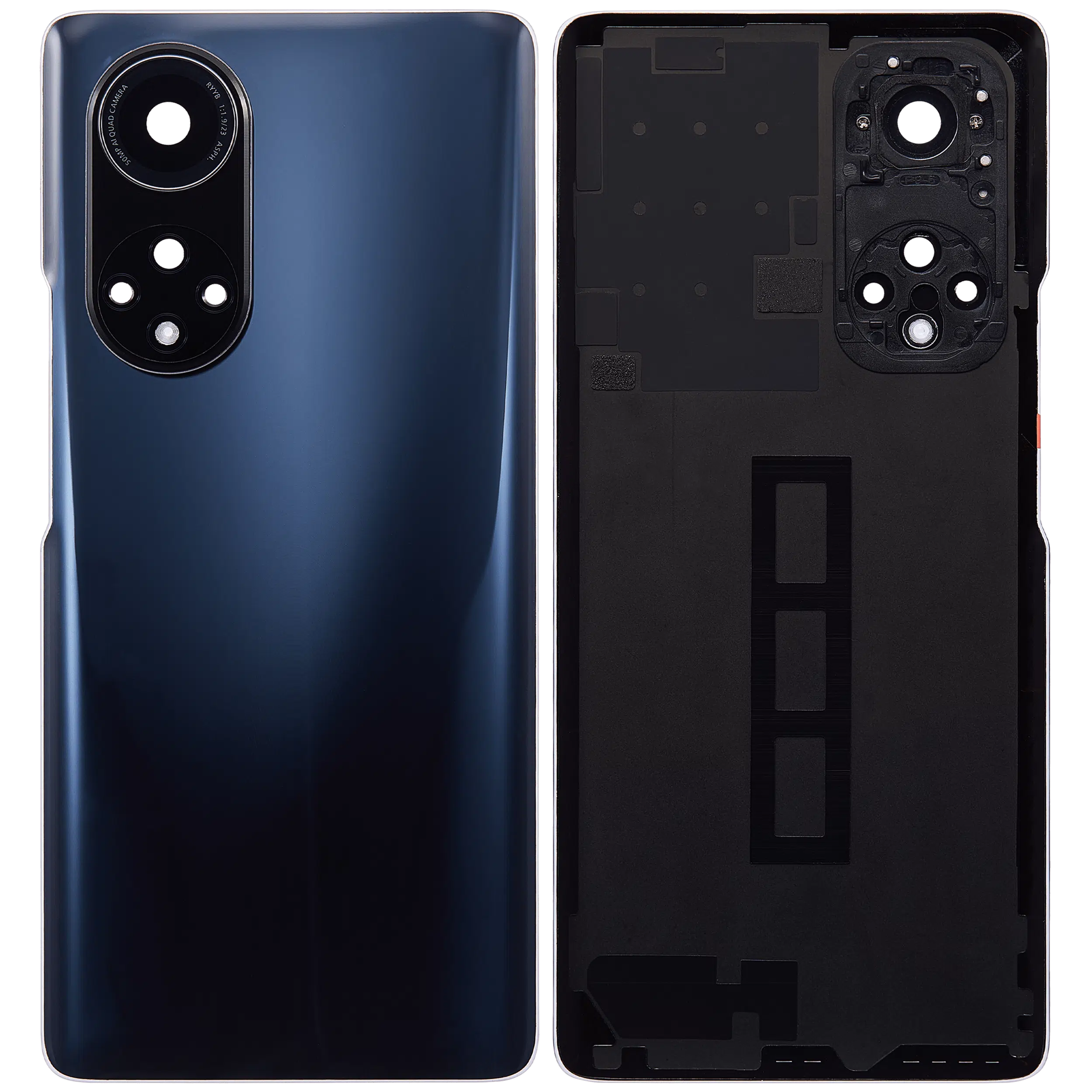 Huawei Nova 9 Pro İle Uyumlu Kamera Lensli Arka Kapak Camı (Siyah)