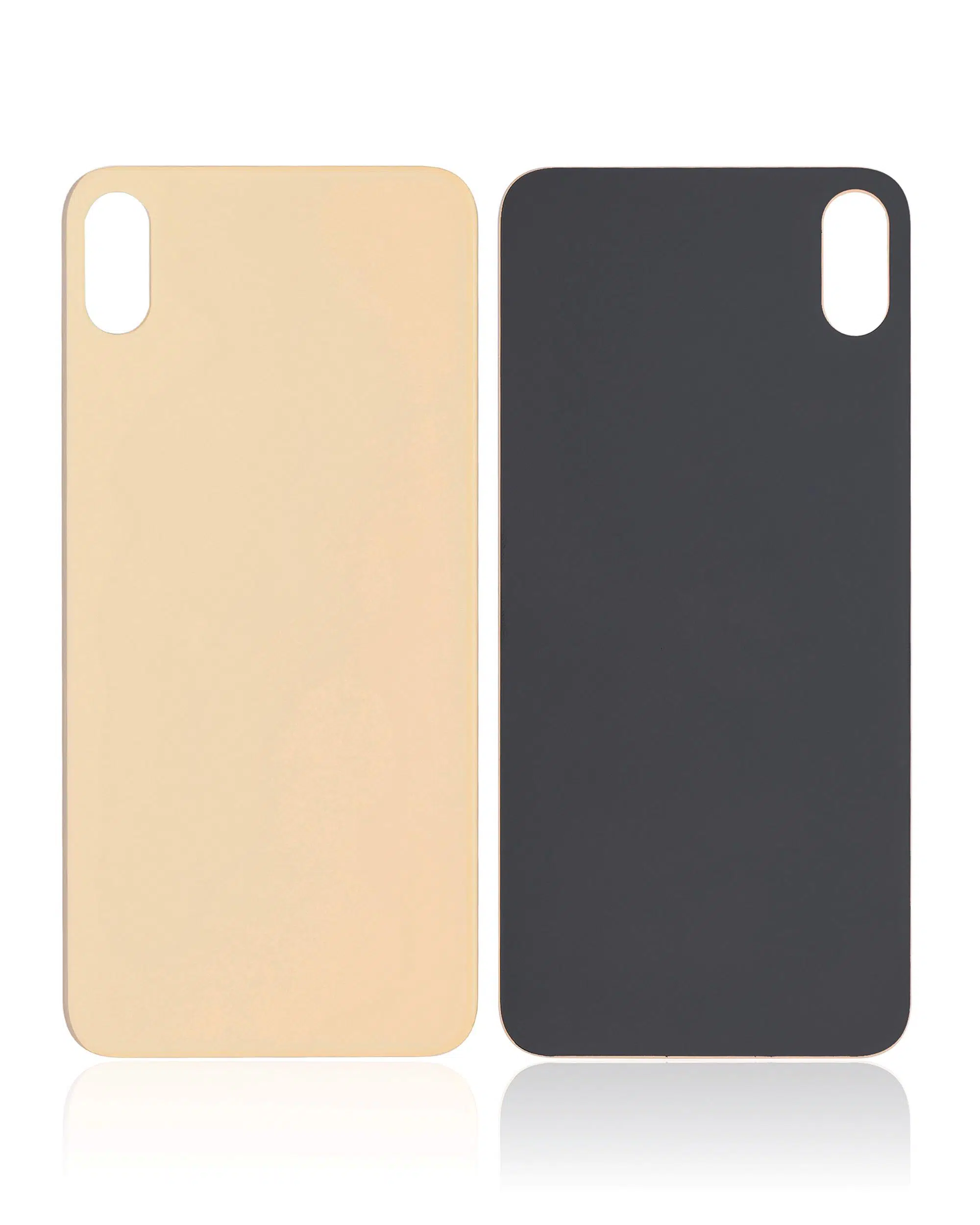 İphone XS Max İle Uyumlu Arka Cam Gold (Logolu / Büyük Kamera Deliği)