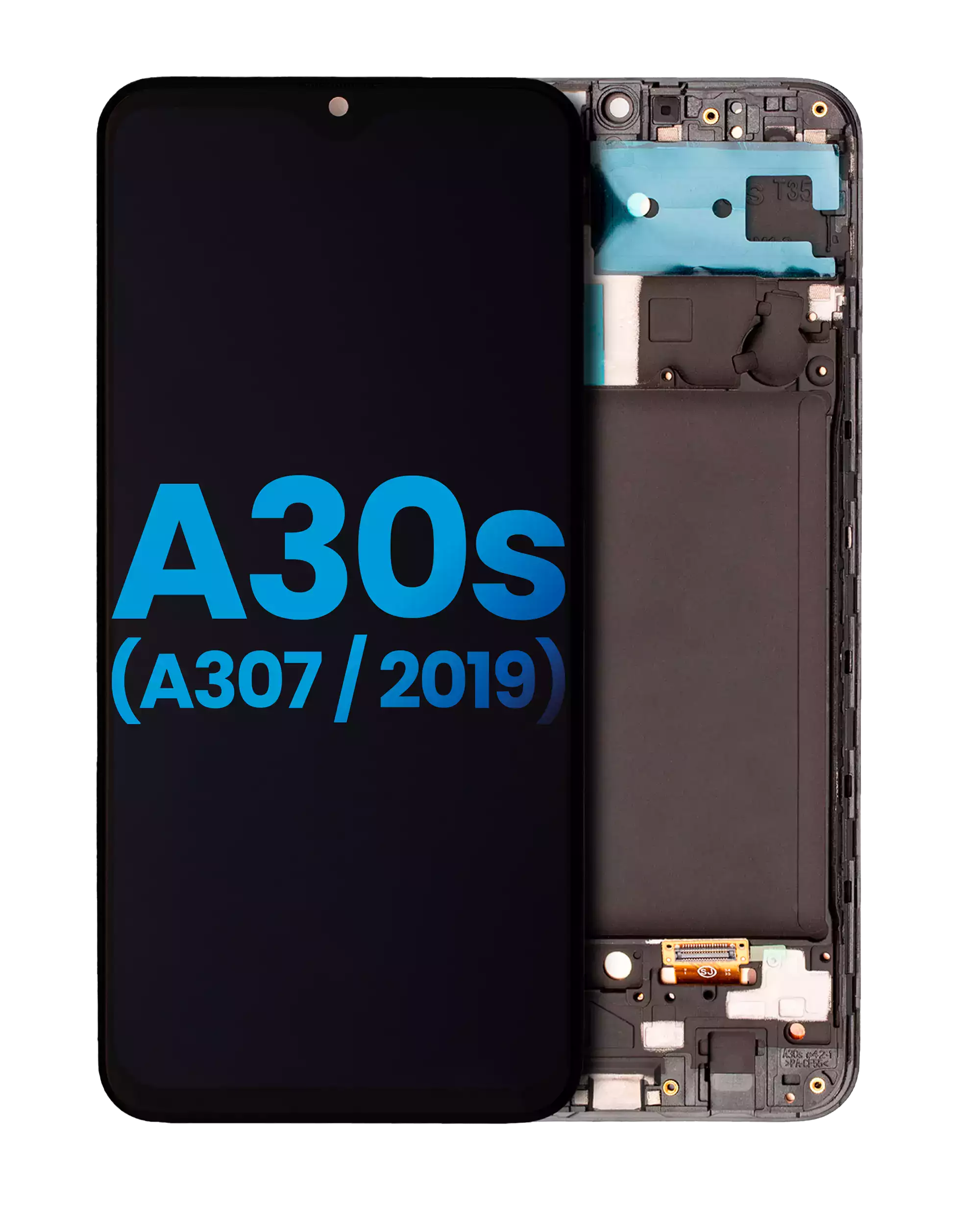 Çerçeveli LCD Ekranı(Parmak İzi Sensörsüz) Samsung Galaxy A30s (A307 / 201... 