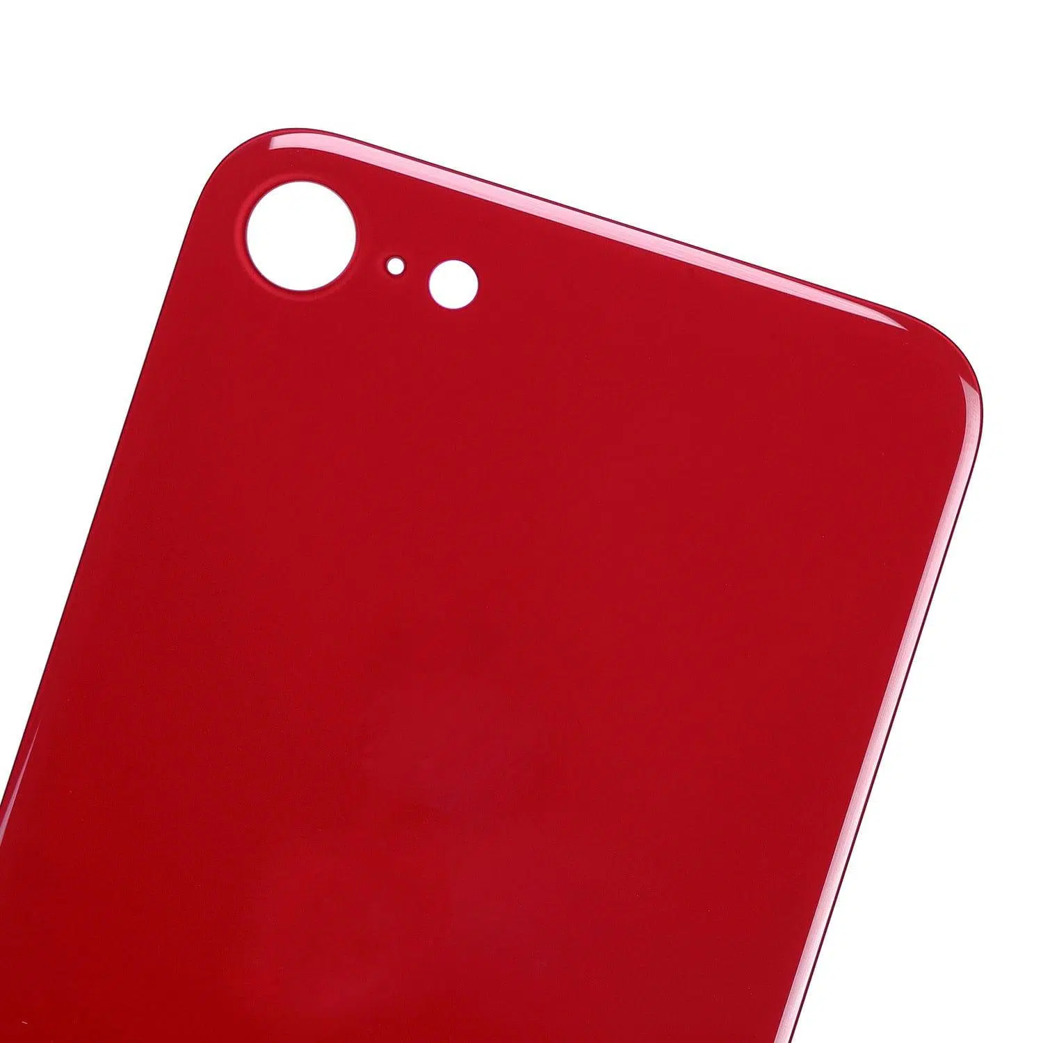İphone 8 İle Uyumlu Arka Cam Kırmızı (Logolu / Büyük Kamera Deliği)