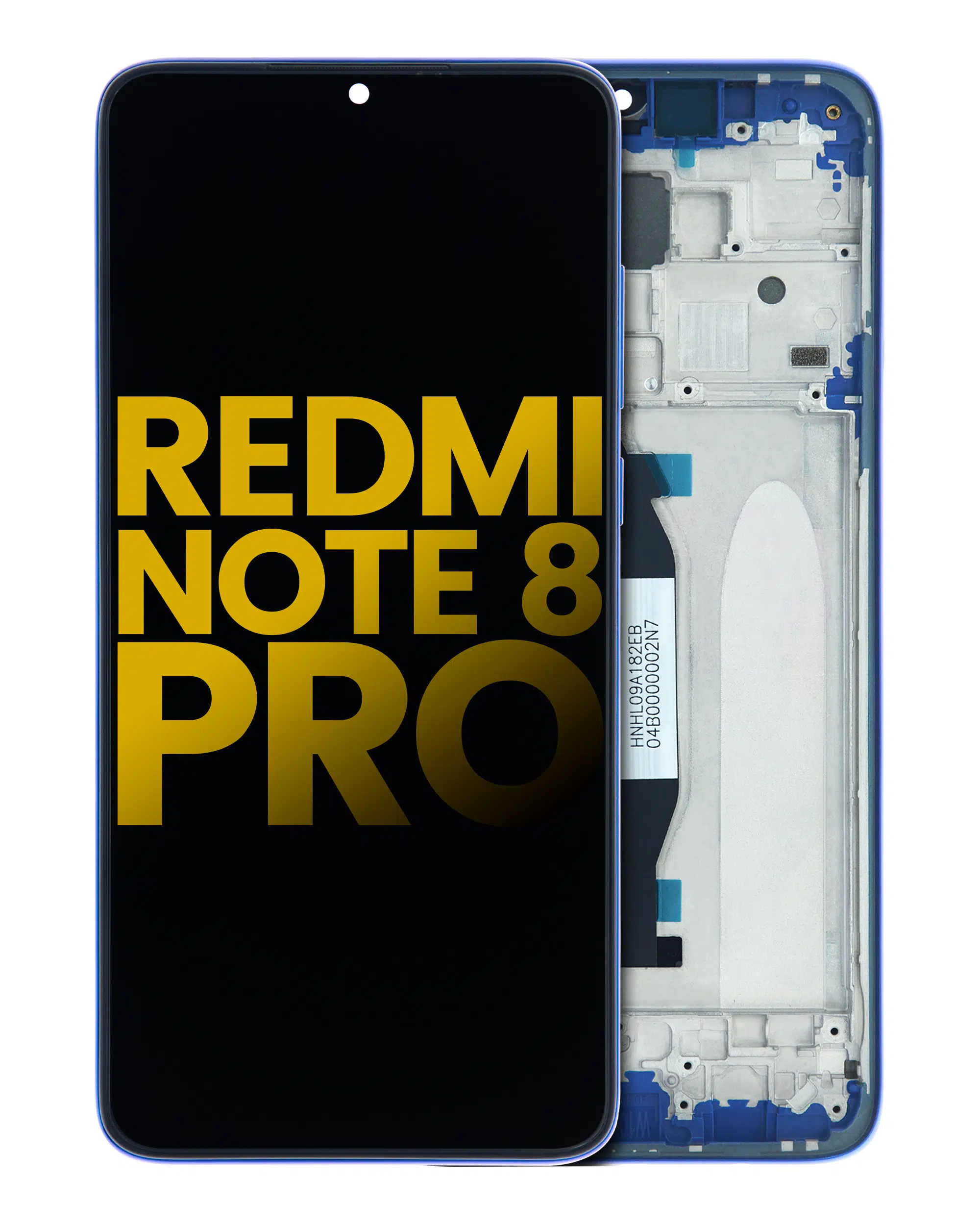 Xiaomi Redmi Note 8 Pro İle Uyumlu Çerçeveli Ekran Dokunmatik Mavi (%100 Orijinal Ürün)