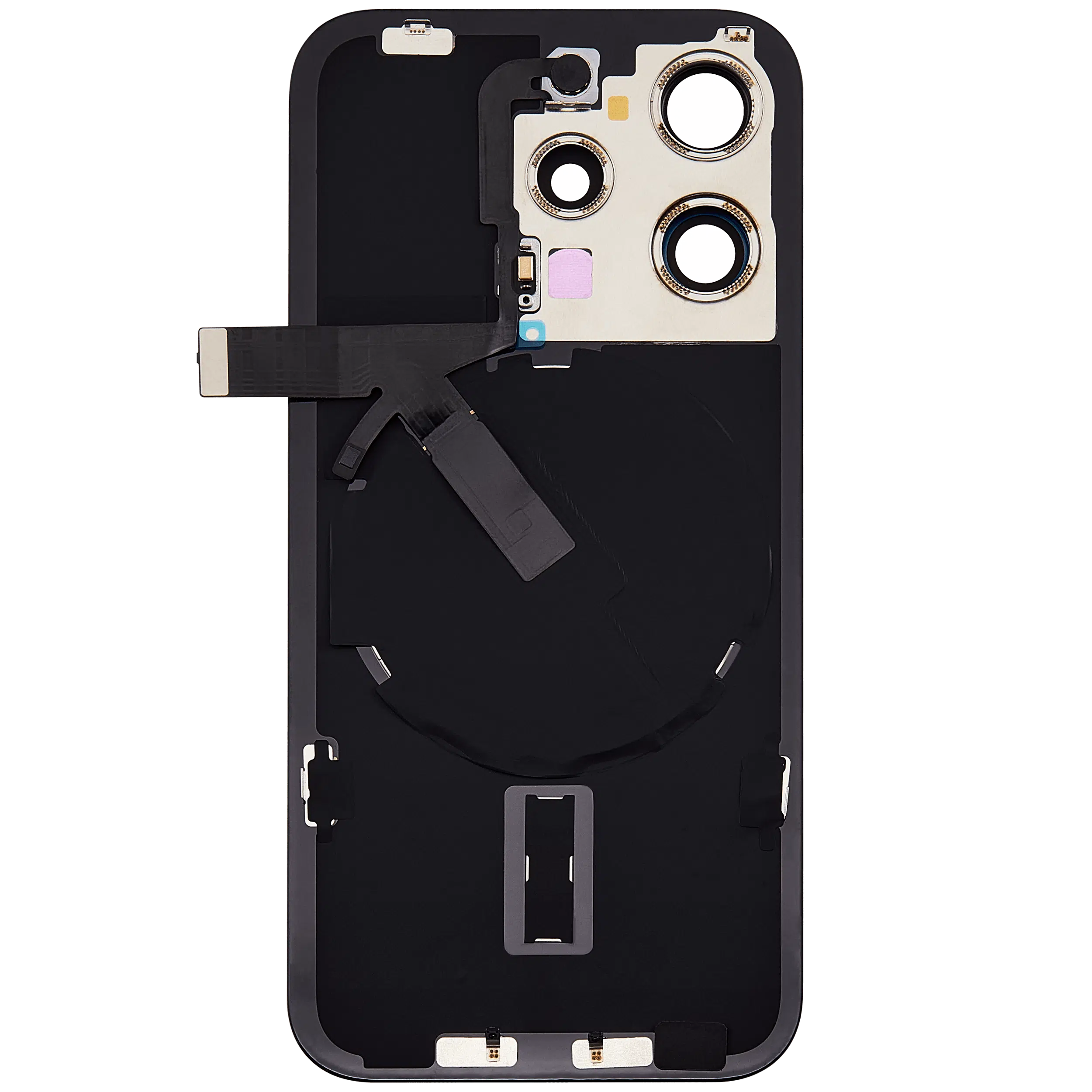 İphone 15 Pro İle Uyumlu Arka Cam Kapak Çelik Plakalı Kablosuz NFC Şarjlı MagSafe Mıknatıslı