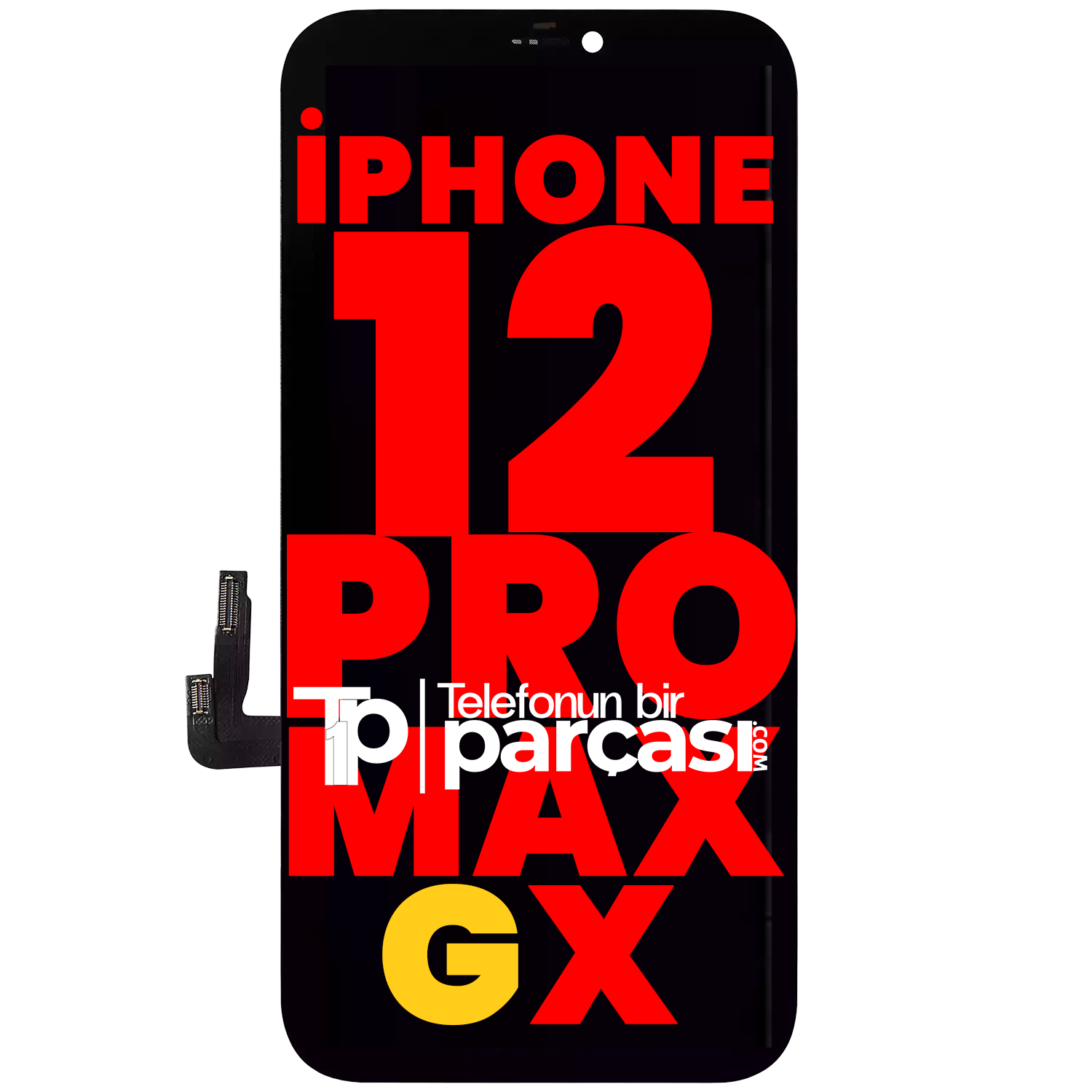 İphone 12 Pro Max Gx Ekran Dokunmatik Siyah %100 Oled