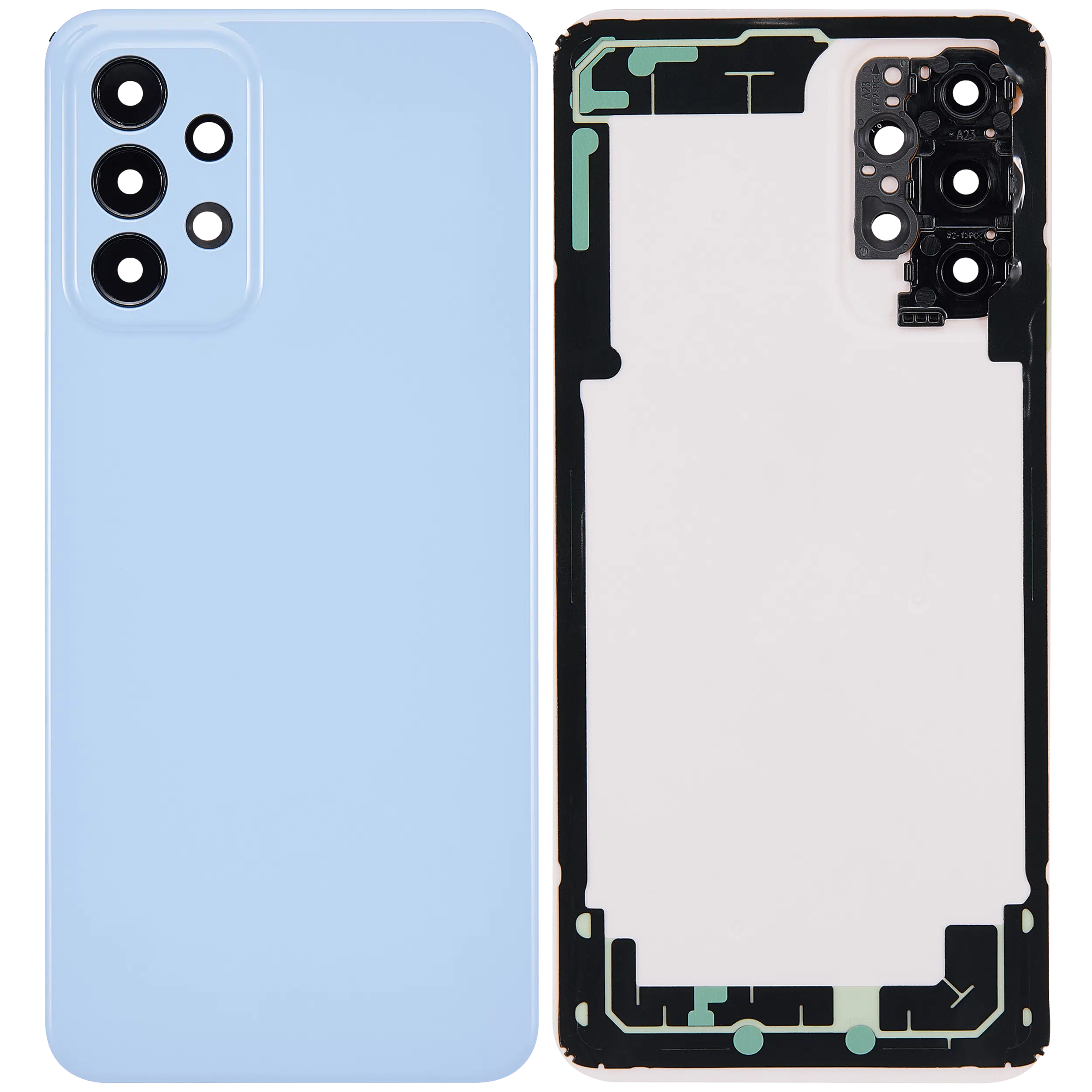 Arka kapak Camı Uyumlu Samsung Galaxy A23 (A235 / 2022) (Aftermarket Plus) (Mavi)