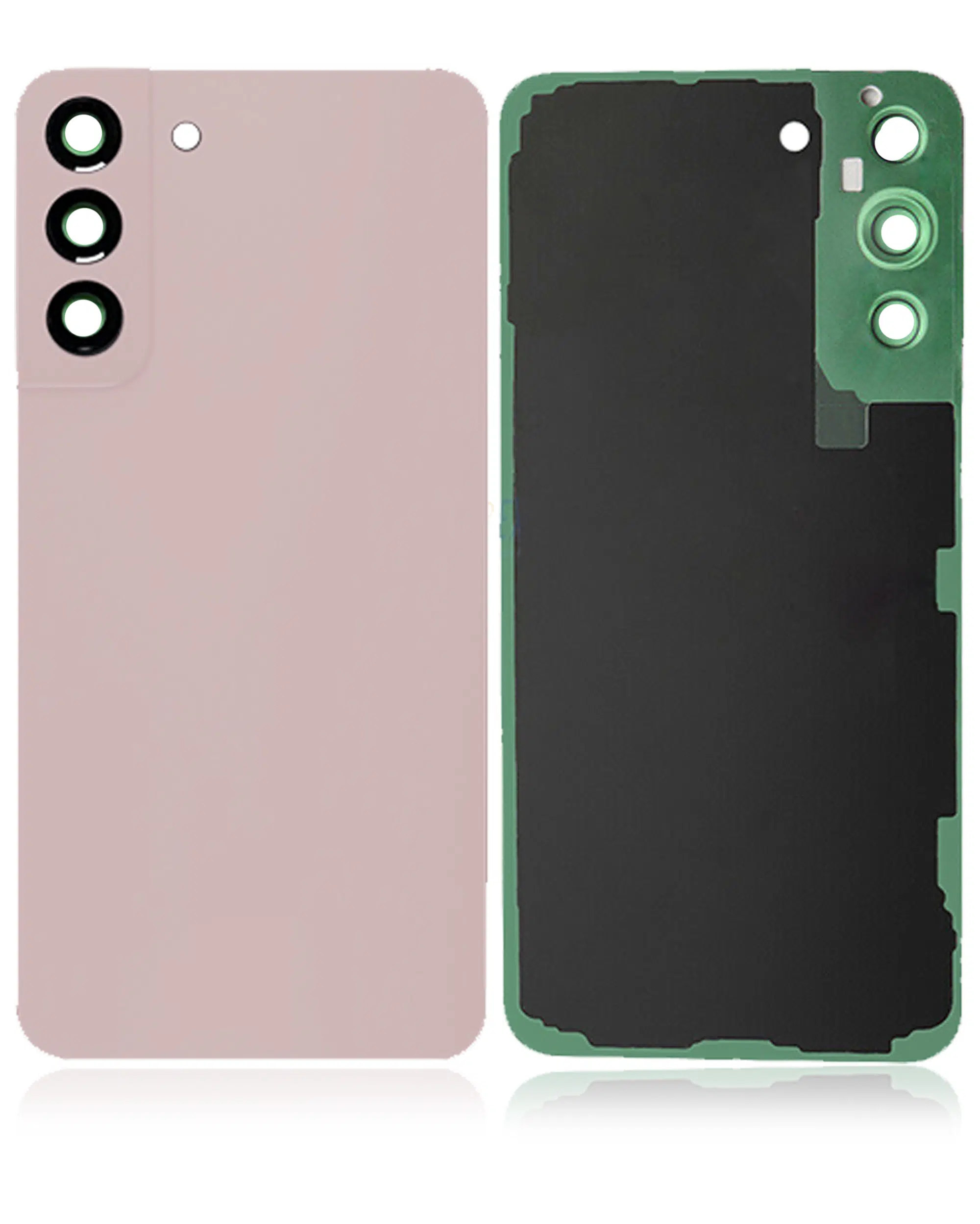 Arka Kapak Camı Kamera Lensli Uyumlu Samsung Galaxy S22 Plus (Servis Paketi) (Pembe Altın) 