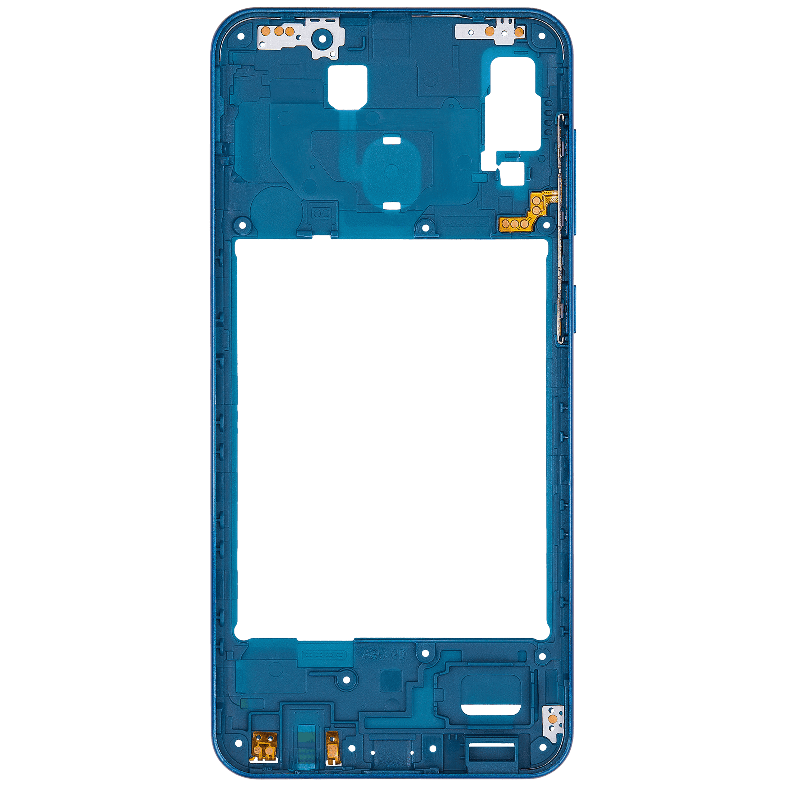 Samsung Galaxy A30 (A305 / 2019) (Aftermarket Plus) (Mavi) ile Uyumlu Orta Çerçeve Muhafaza 