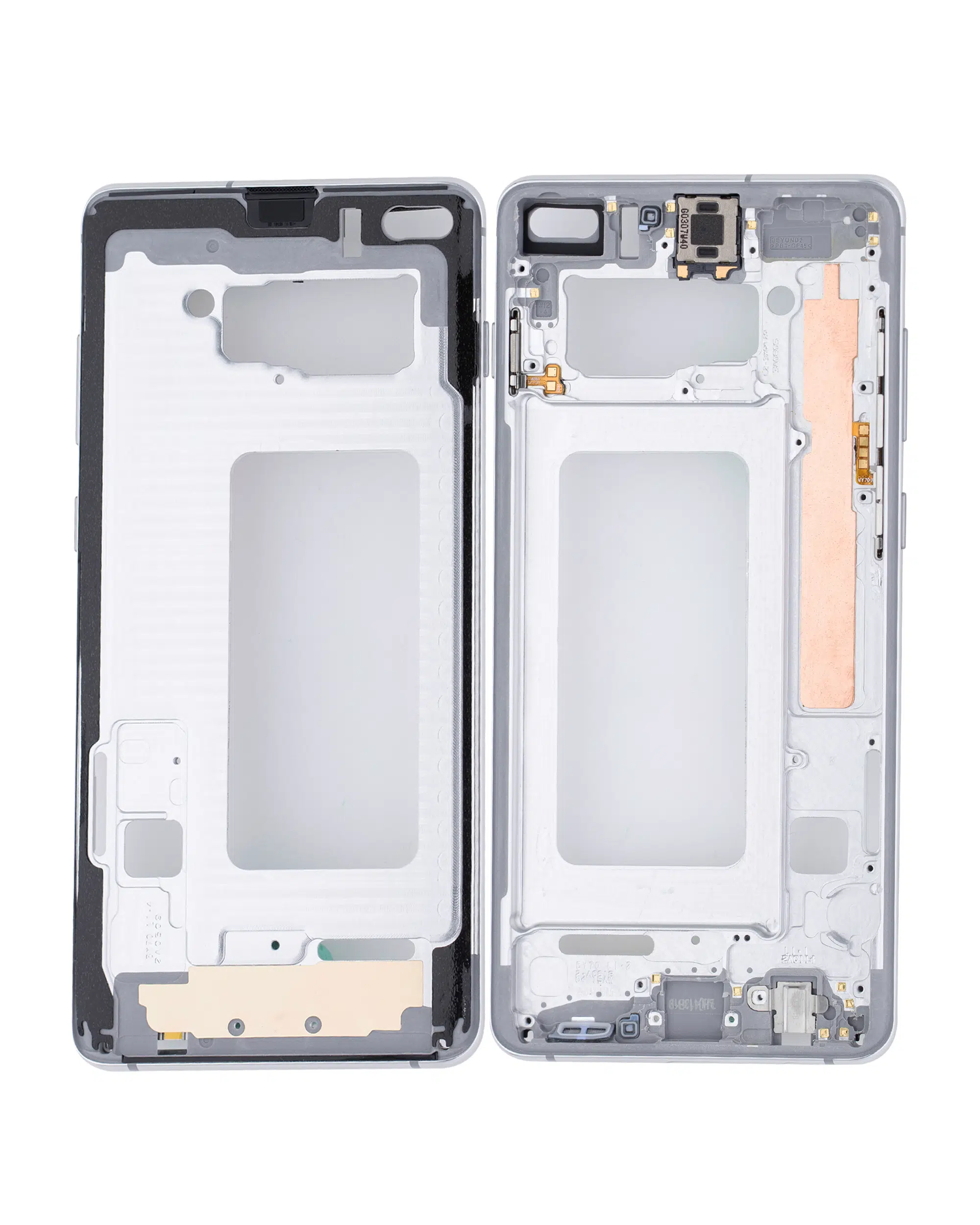Samsung Galaxy S10 Plus ile Uyumlu Orta Çerçeve Muhafaza (Küçük Parçalarla) (Prizma Beyaz) 