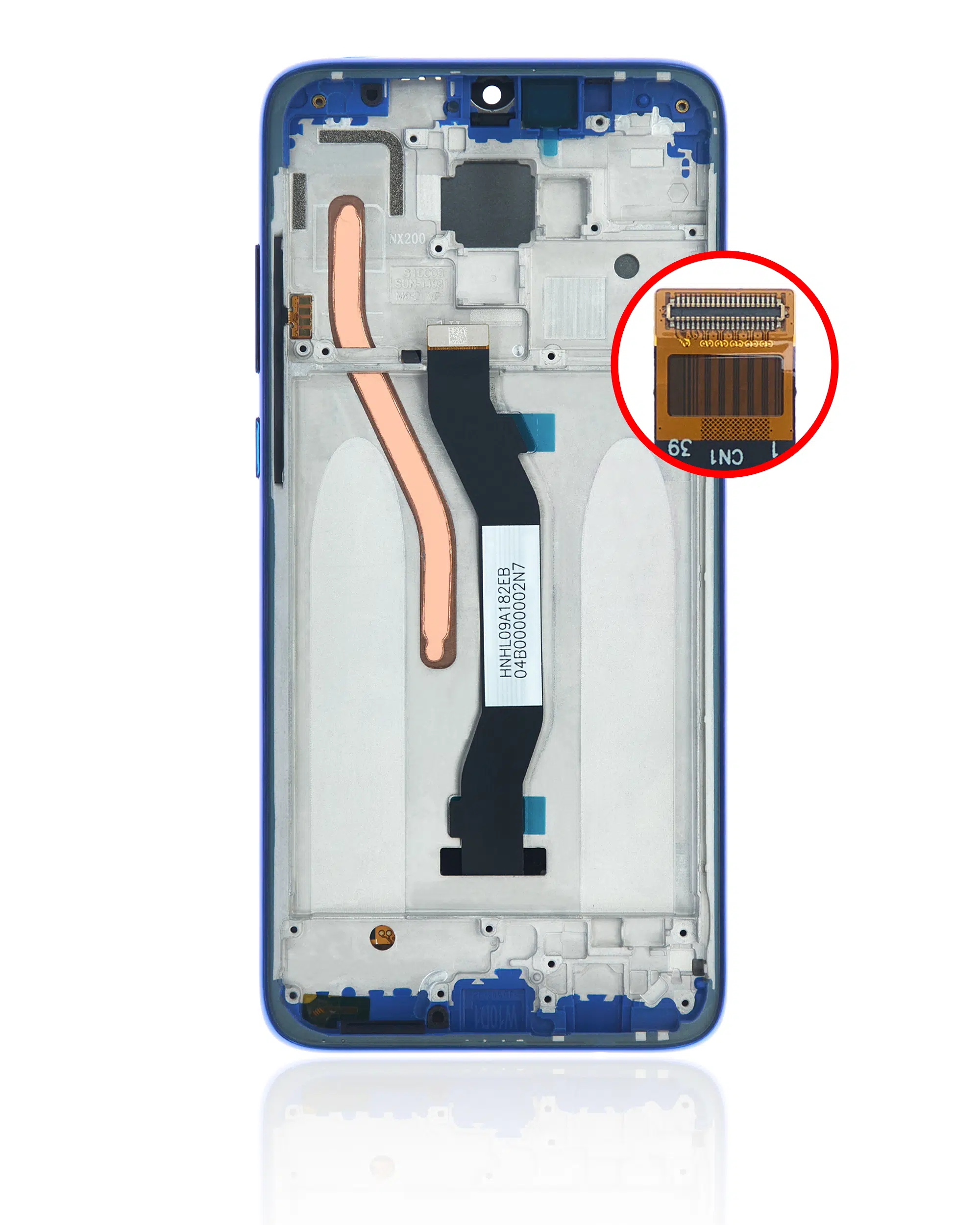 Xiaomi Redmi Note 8 Pro İle Uyumlu Çerçeveli Ekran Dokunmatik Mavi (%100 Orijinal Ürün)