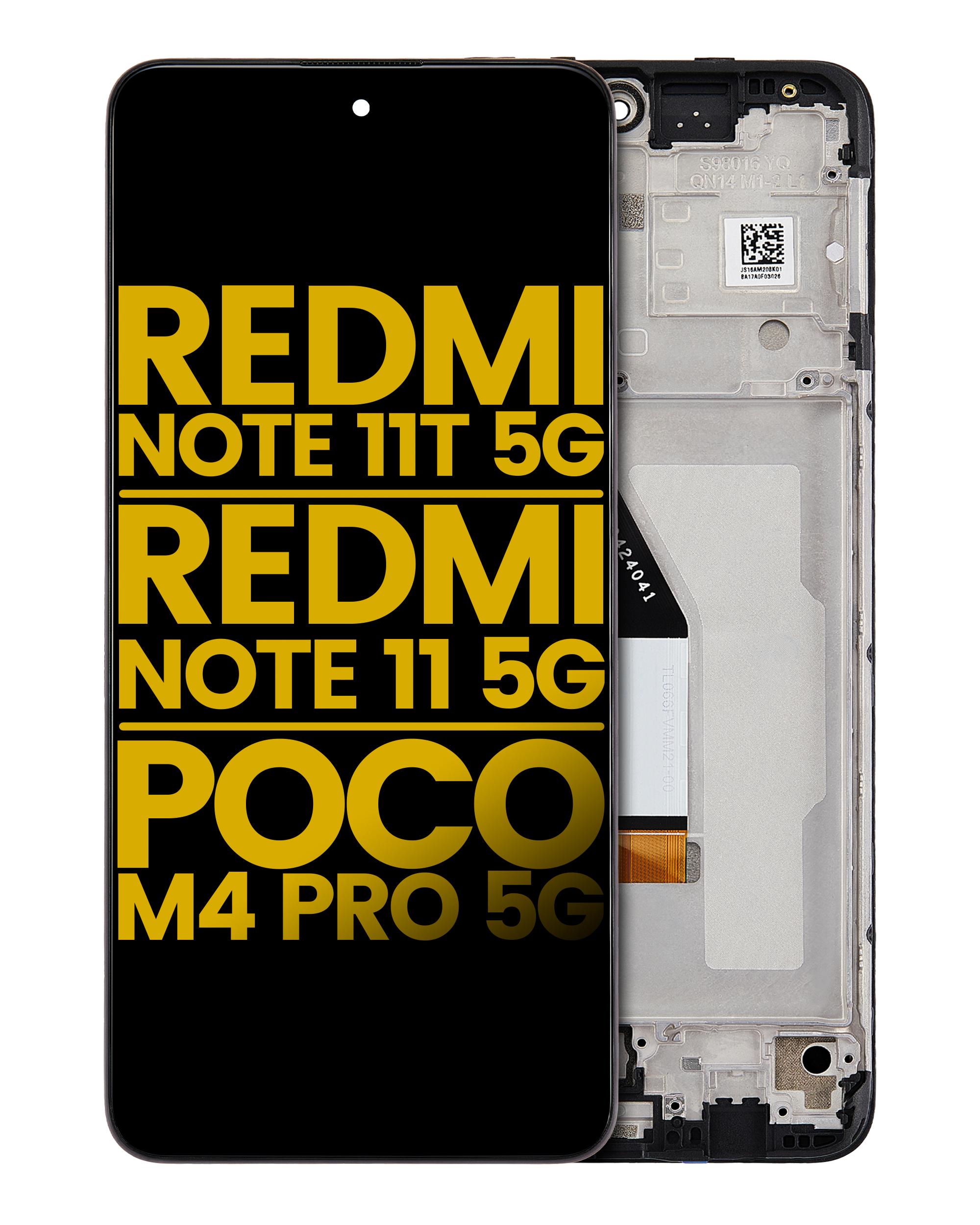 Xiaomi Redmi Note 11 İle Uyumlu Çerçeveli Ekran Dokunmatik Siyah (%100 Orijinal Ürün)