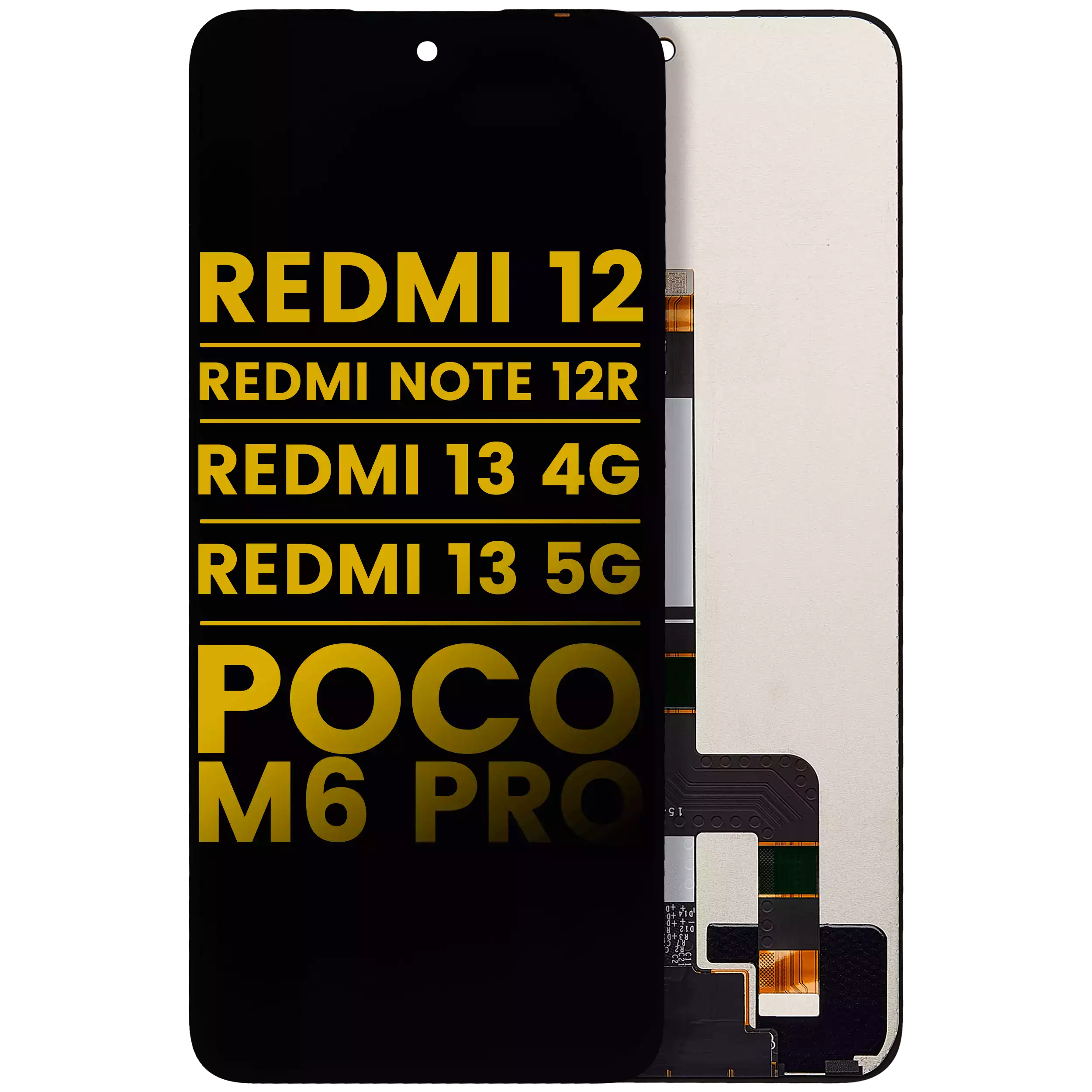 Xiaomi Redmi Note 12R İle Uyumlu Çerçevesiz Ekran Dokunmatik Siyah (A Kalite)