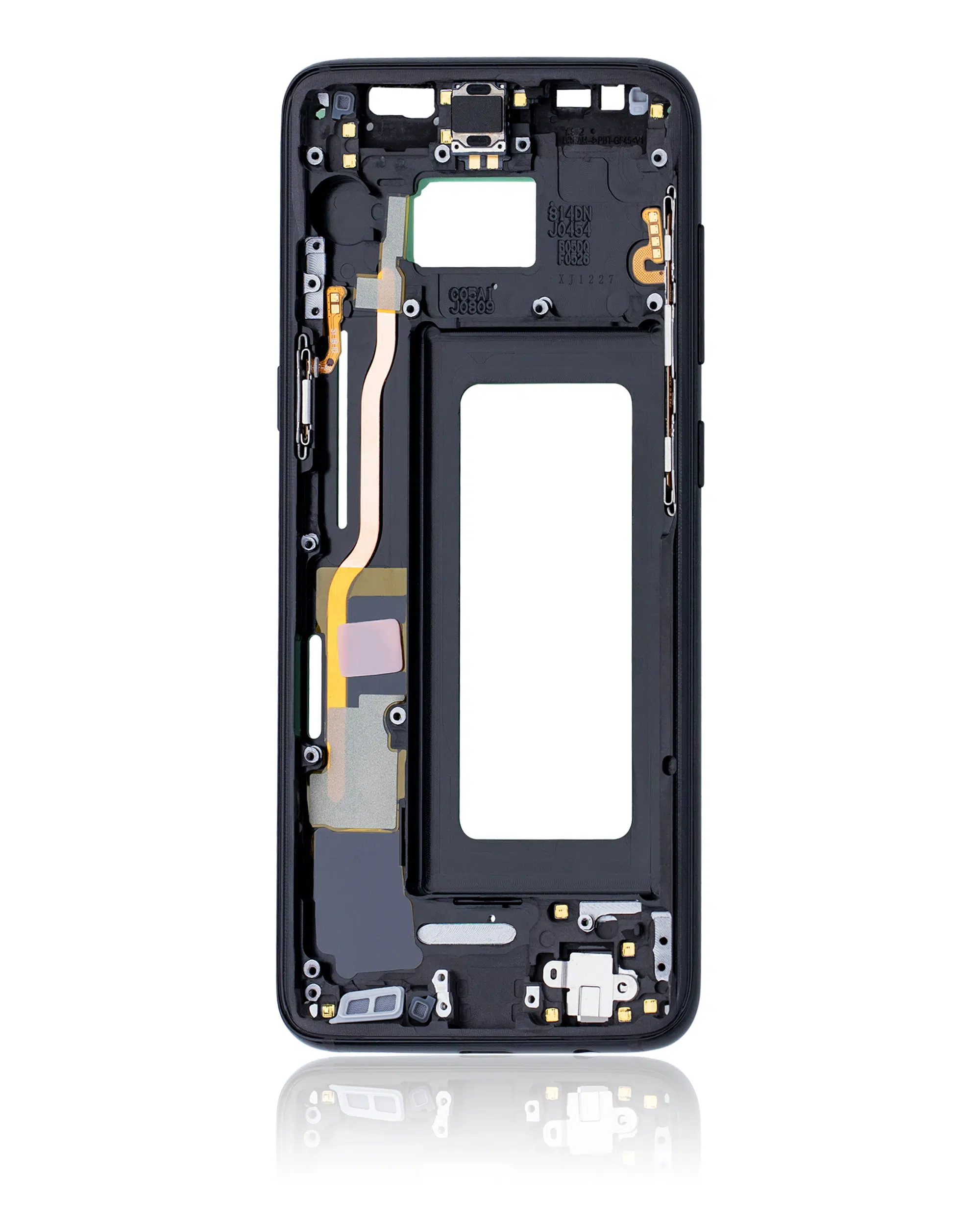 Samsung Galaxy S8 ile Uyumlu Orta Çerçeve Muhafaza (Küçük Parçalarla) (Gece ​​Yarısı Siyahı) 