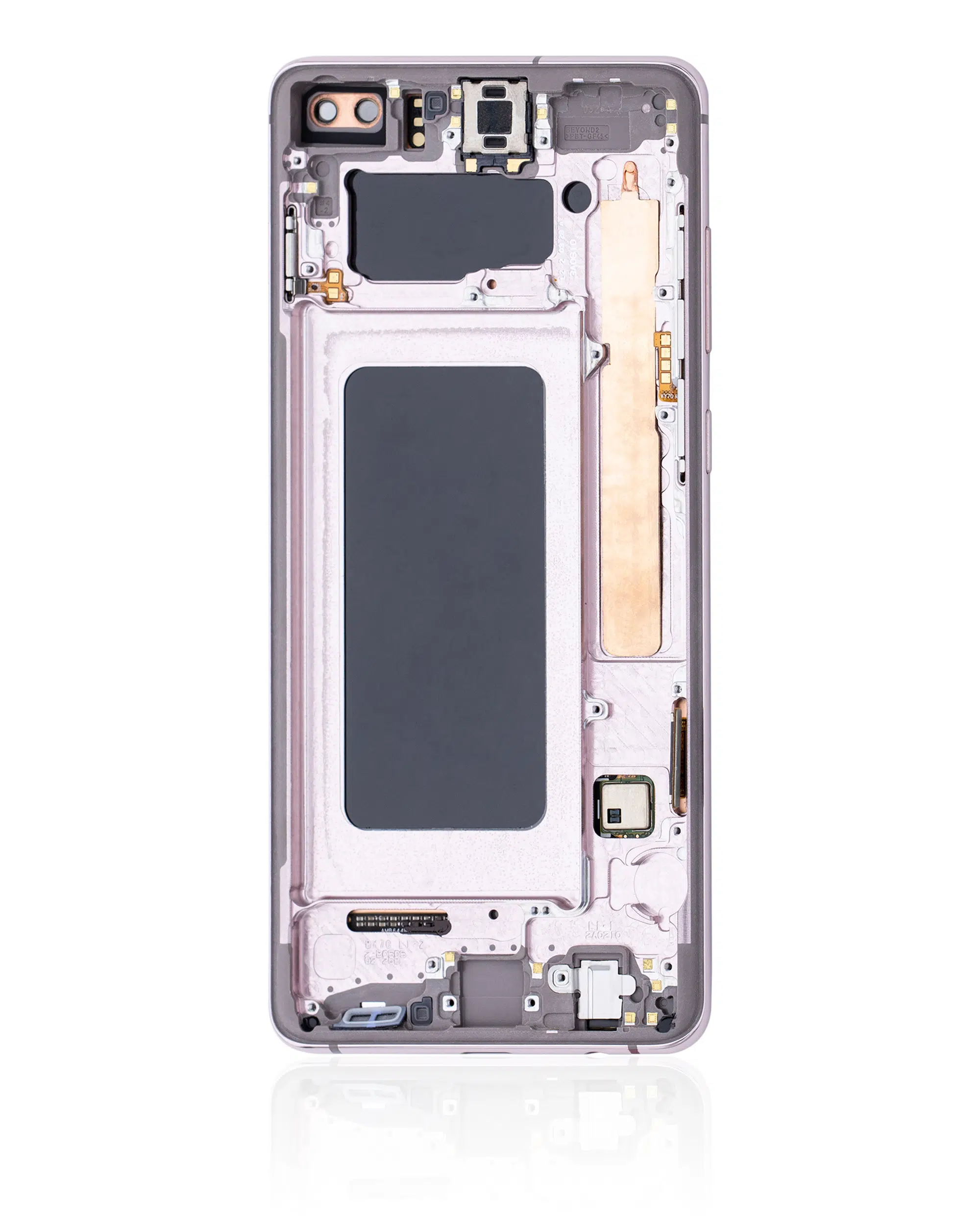Samsung Galaxy S10 Plus İle Uyumlu Ekran Dokunmatik Çerçeveli (Seramik Beyaz)