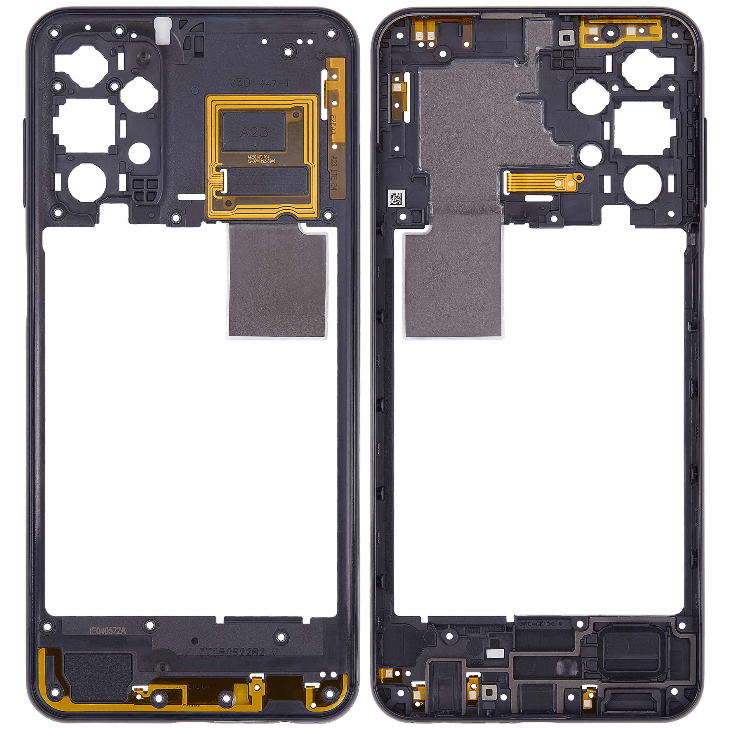 Samsung Galaxy A23 (A235 / 2022) (Siyah) ile Uyumlu Orta Çerçeve Muhafaza 