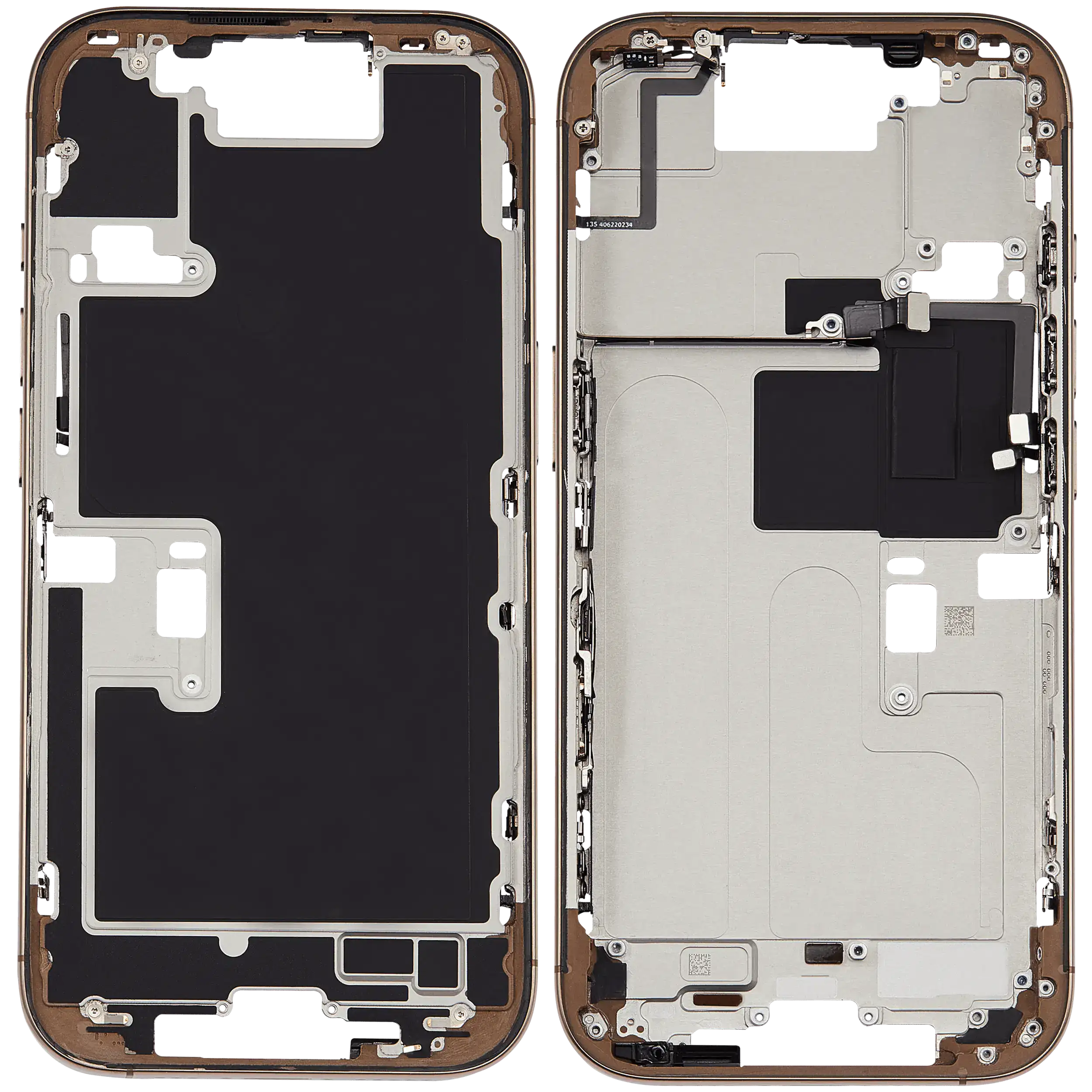 İphone 16 Pro (ABD Versiyonu) ile Uyumlu Güç ve Ses Düğmesine Sahip Orta Çerçeve Muhafaza (Kullanılan OEM P...